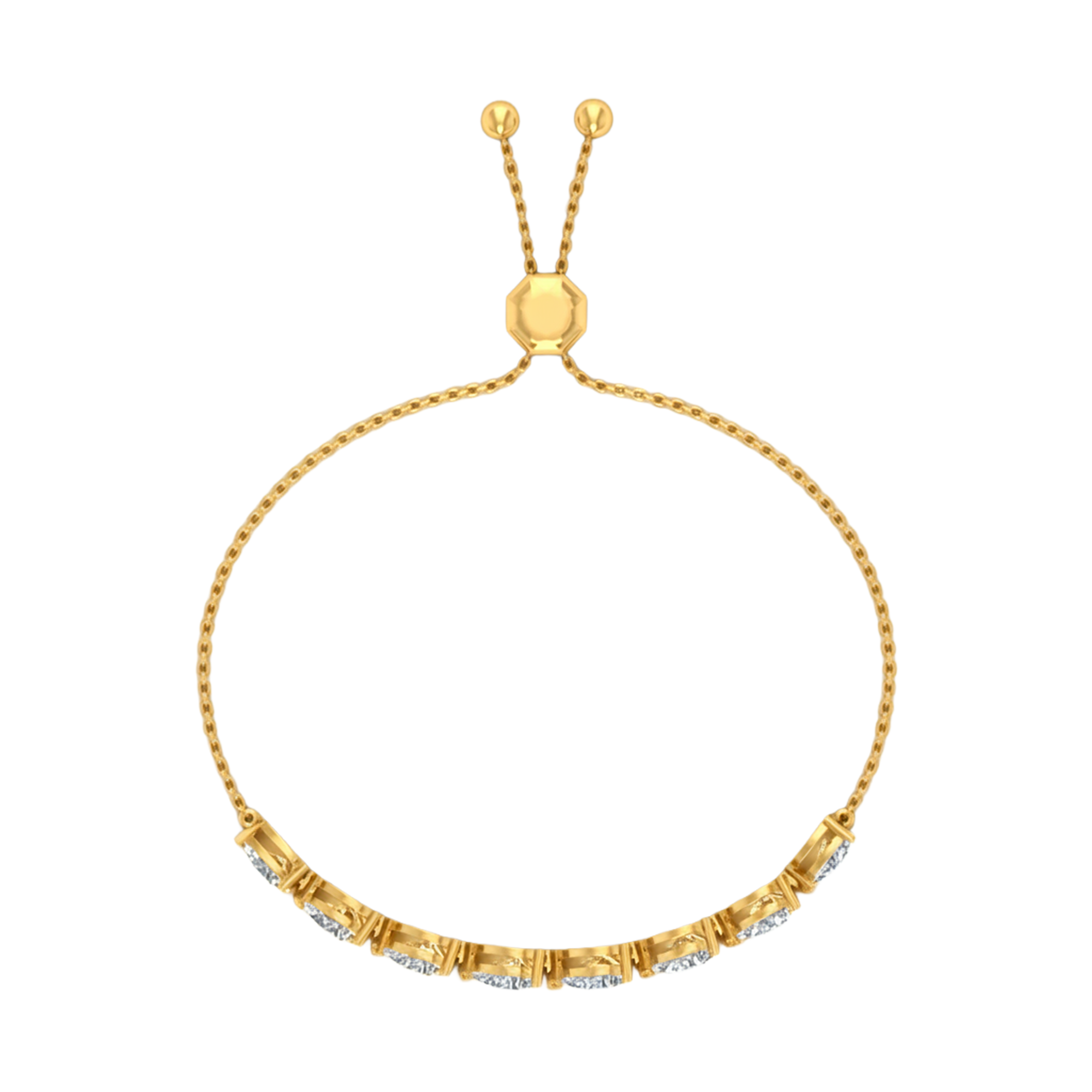 Armband aus 5 Karat mit Hauptstein in Birnenform von 0,7 Karat - 037