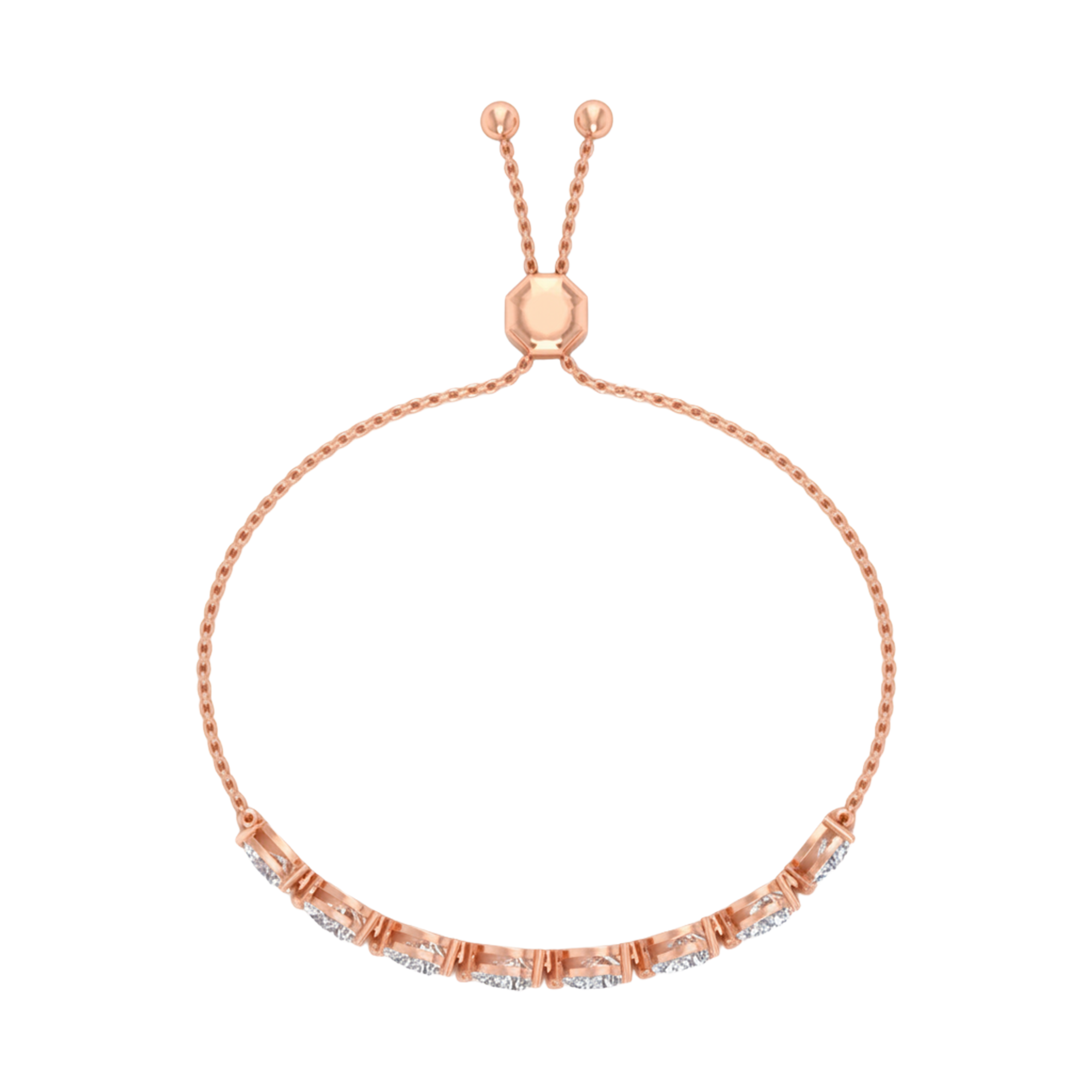 Armband aus 5 Karat mit Hauptstein in Birnenform von 0,7 Karat - 037