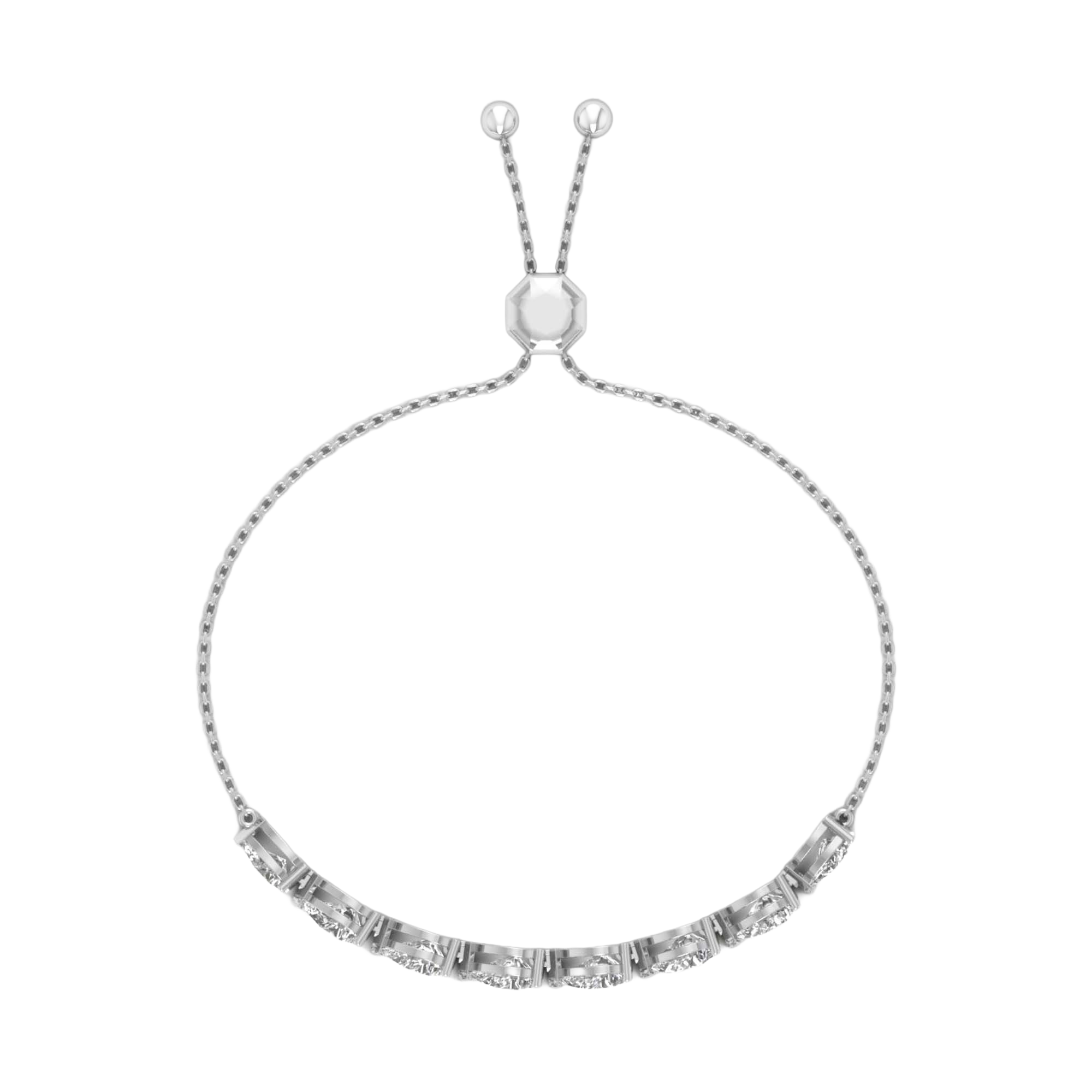 Armband aus 5 Karat mit Hauptstein in Birnenform von 0,7 Karat - 037