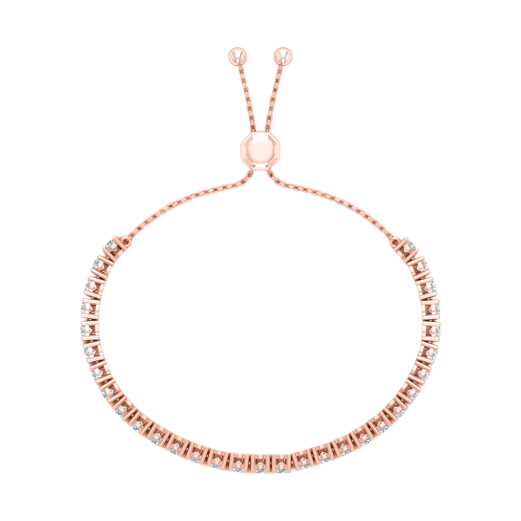 Armband von 3 bis 4,7 Karat mit Hauptstein in runder Form