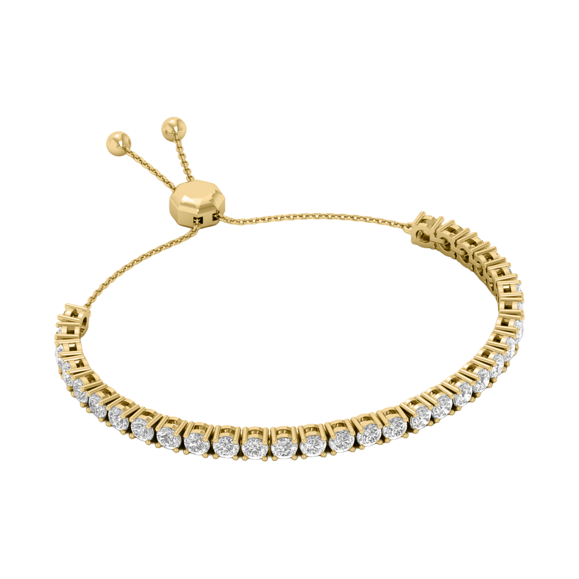 Armband von 3 bis 4,7 Karat mit Hauptstein in runder Form