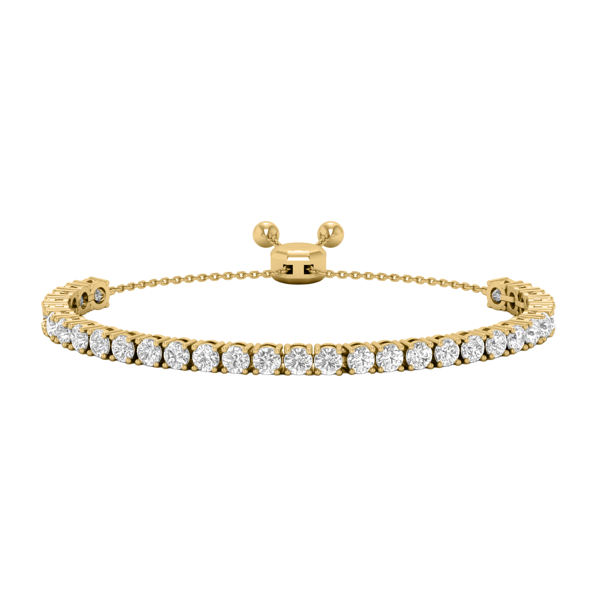 Armband von 3 bis 4,7 Karat mit Hauptstein in runder Form