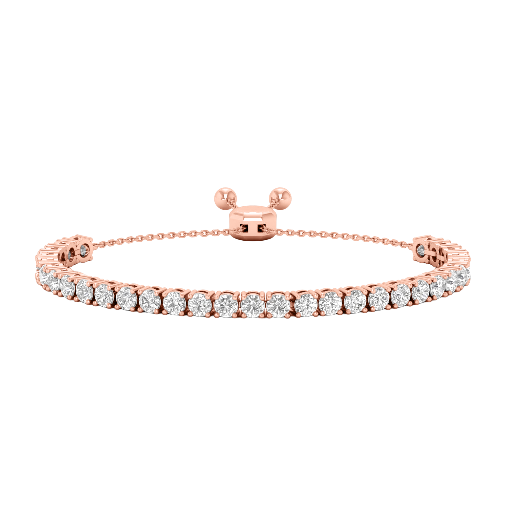 Armband von 3 bis 4,7 Karat mit Hauptstein in runder Form
