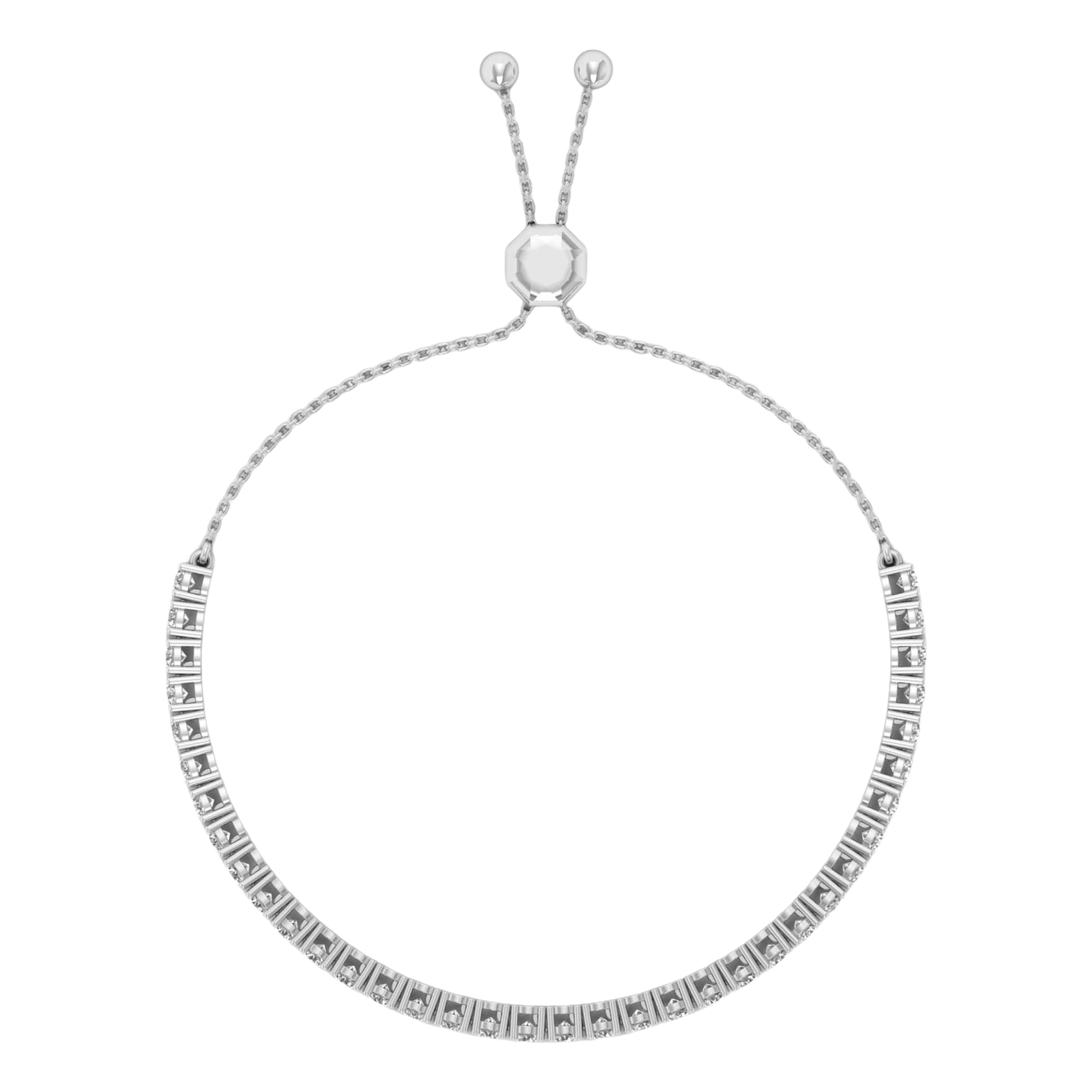 Armband von 3 bis 4,7 Karat mit Hauptstein in runder Form
