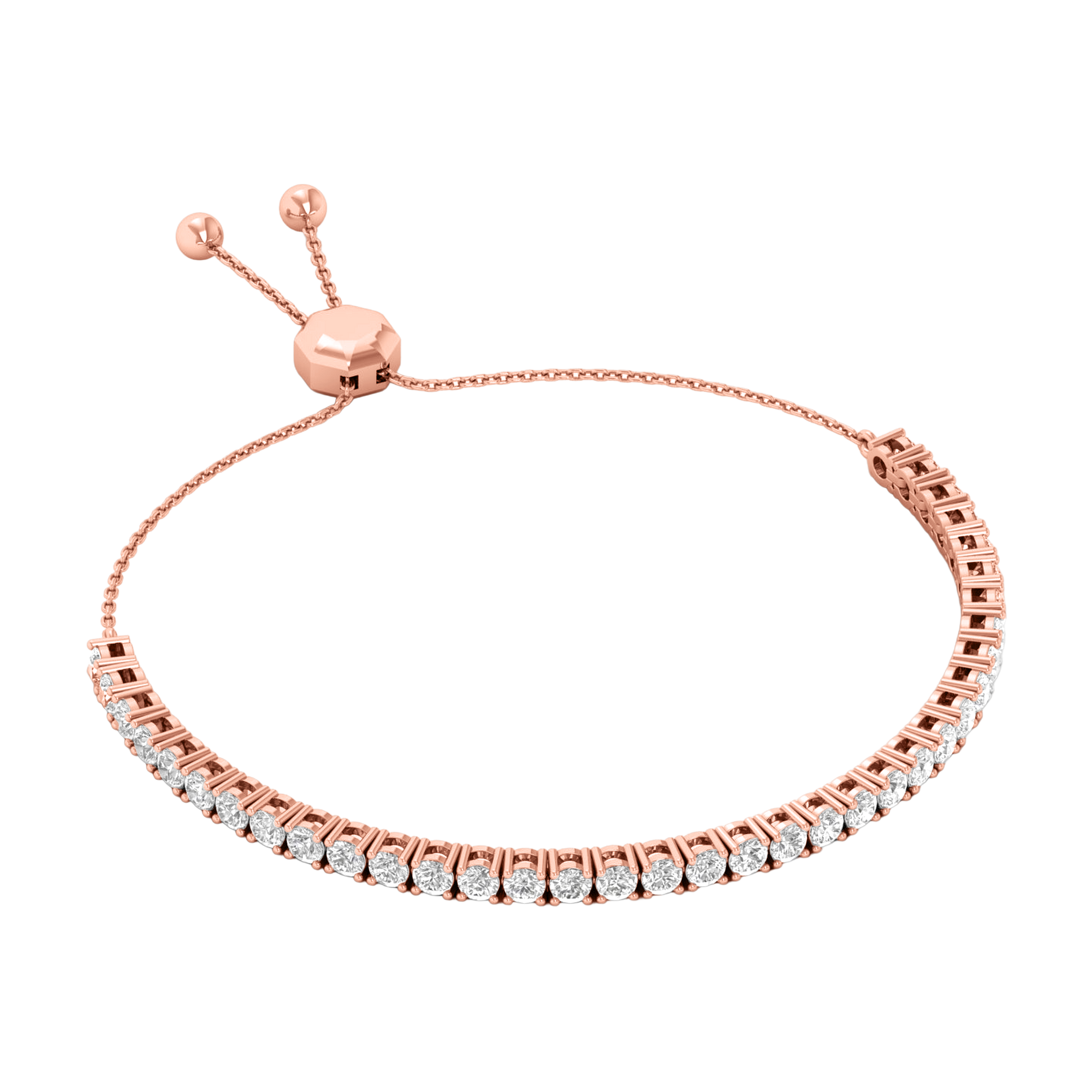 Armband von 3 bis 4,7 Karat mit Hauptstein in runder Form