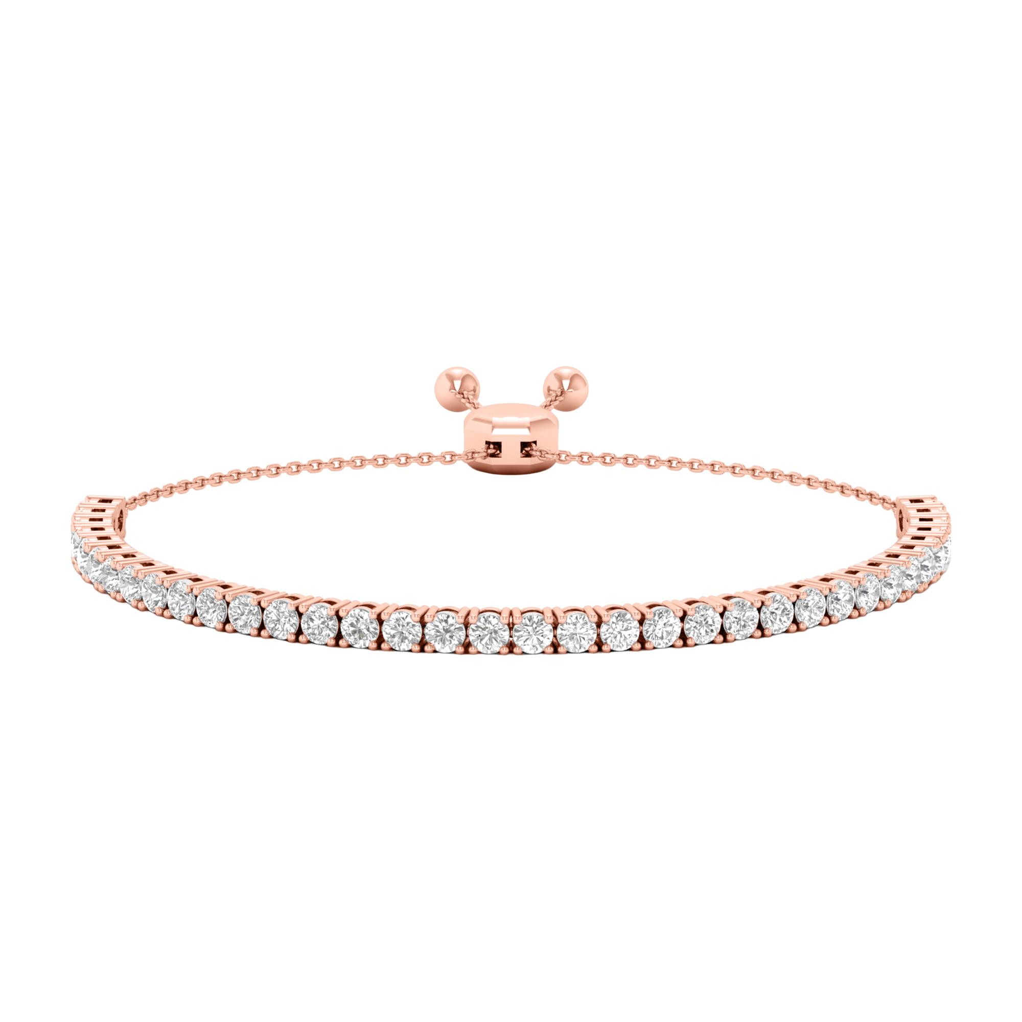 Armband von 3 bis 4,7 Karat mit Hauptstein in runder Form