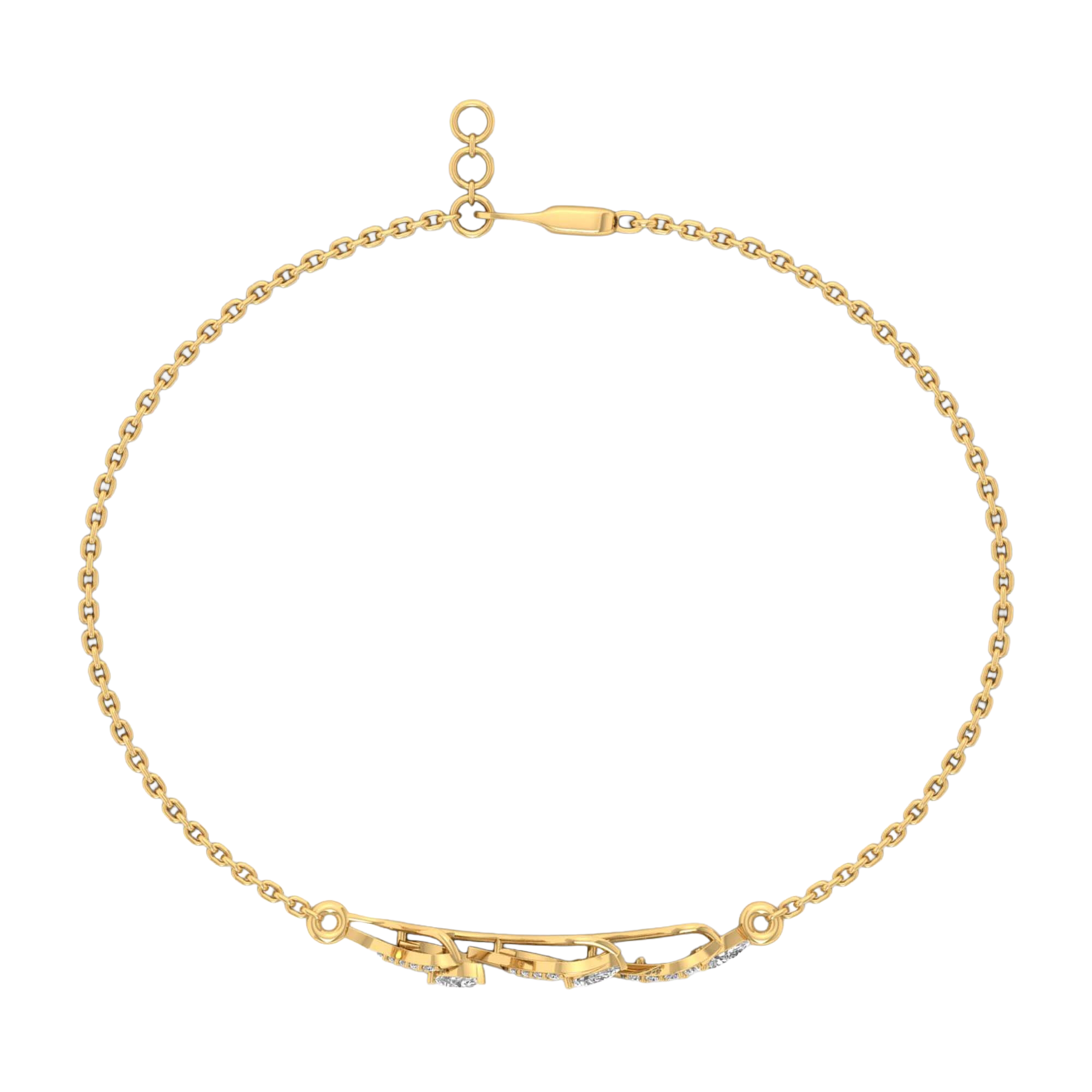Armband von 0,66 Karat mit tropfenförmigem Hauptstein von 0,103 Karat - 072