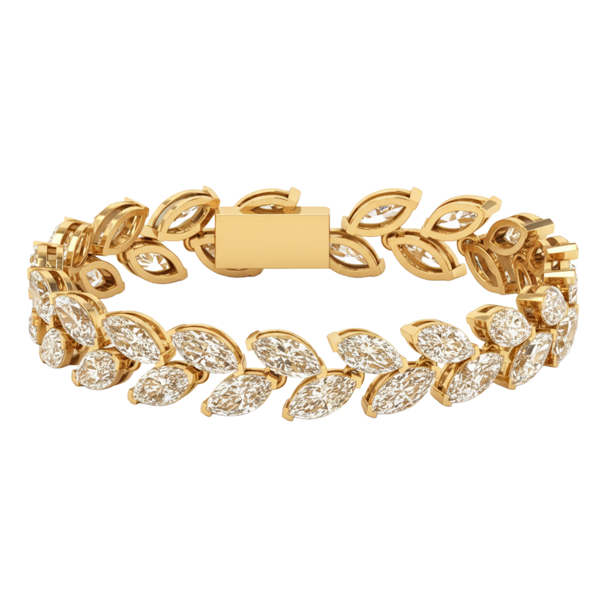 Armband aus 15 Karat mit Hauptstein in Marquiseform von 0,394736 Karat - 081