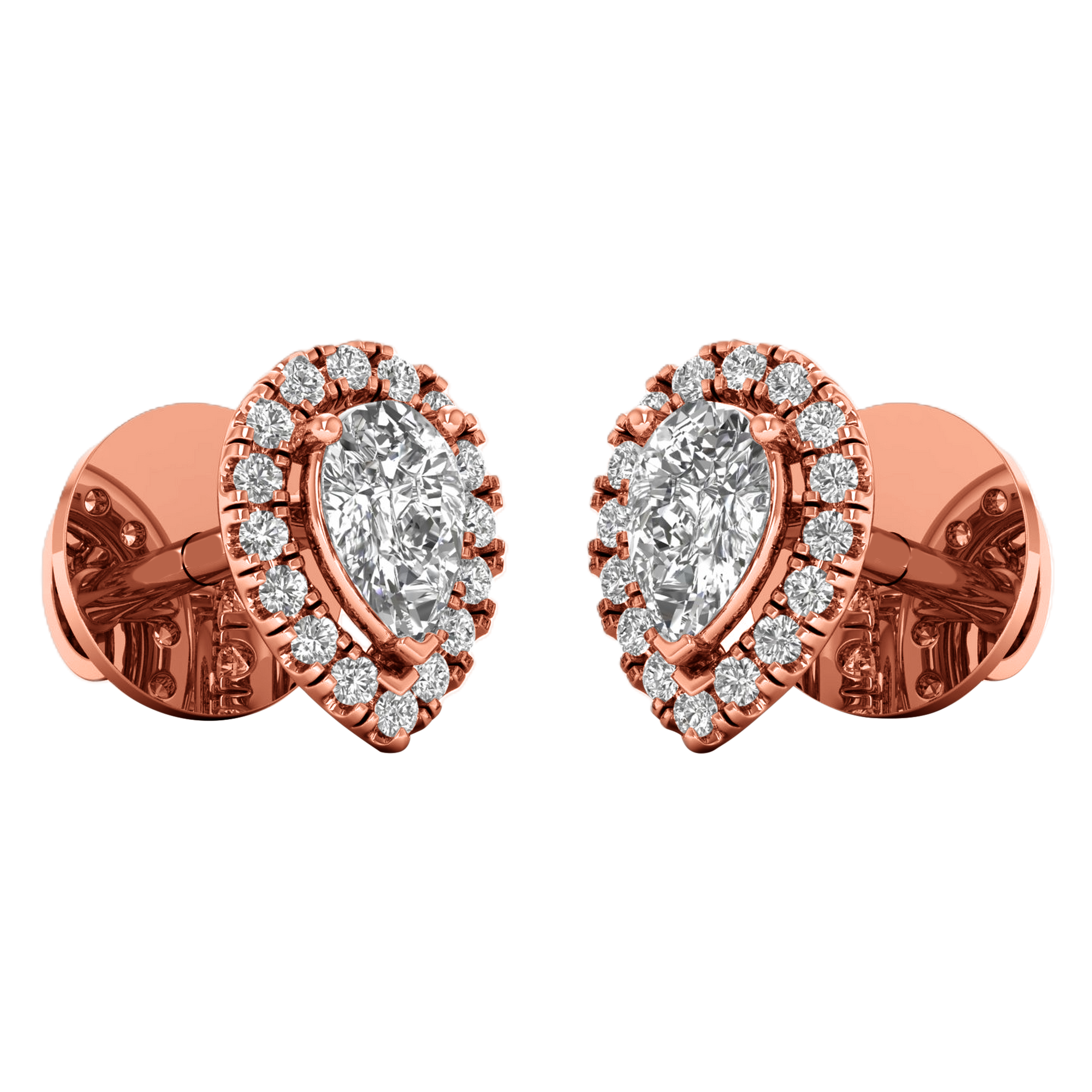Fleur Diamanten Stud Oorbellen Peer - 0.4ct tot 0.9ct