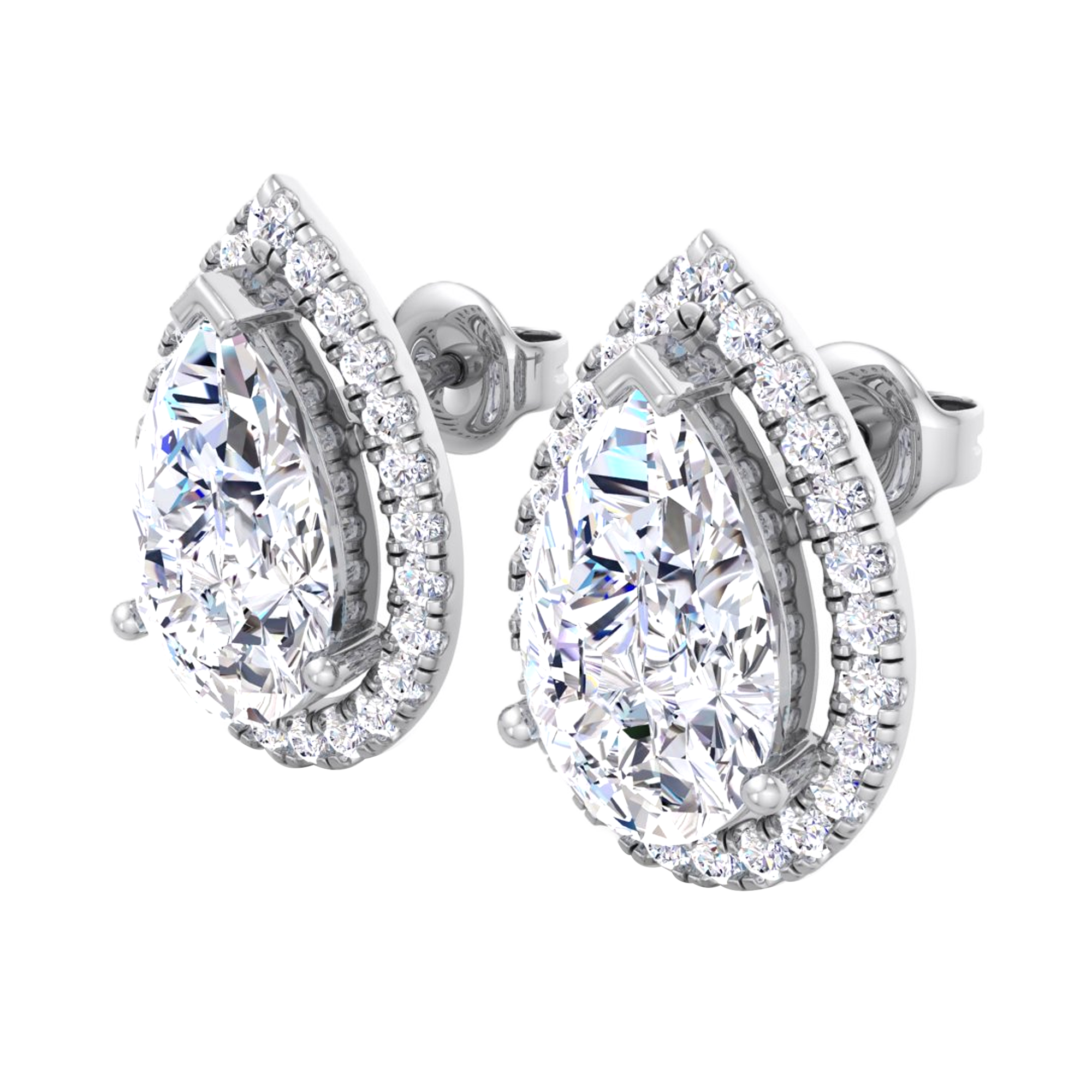 Vienna Diamanten Stud Oorbellen Peer - 4.7ct