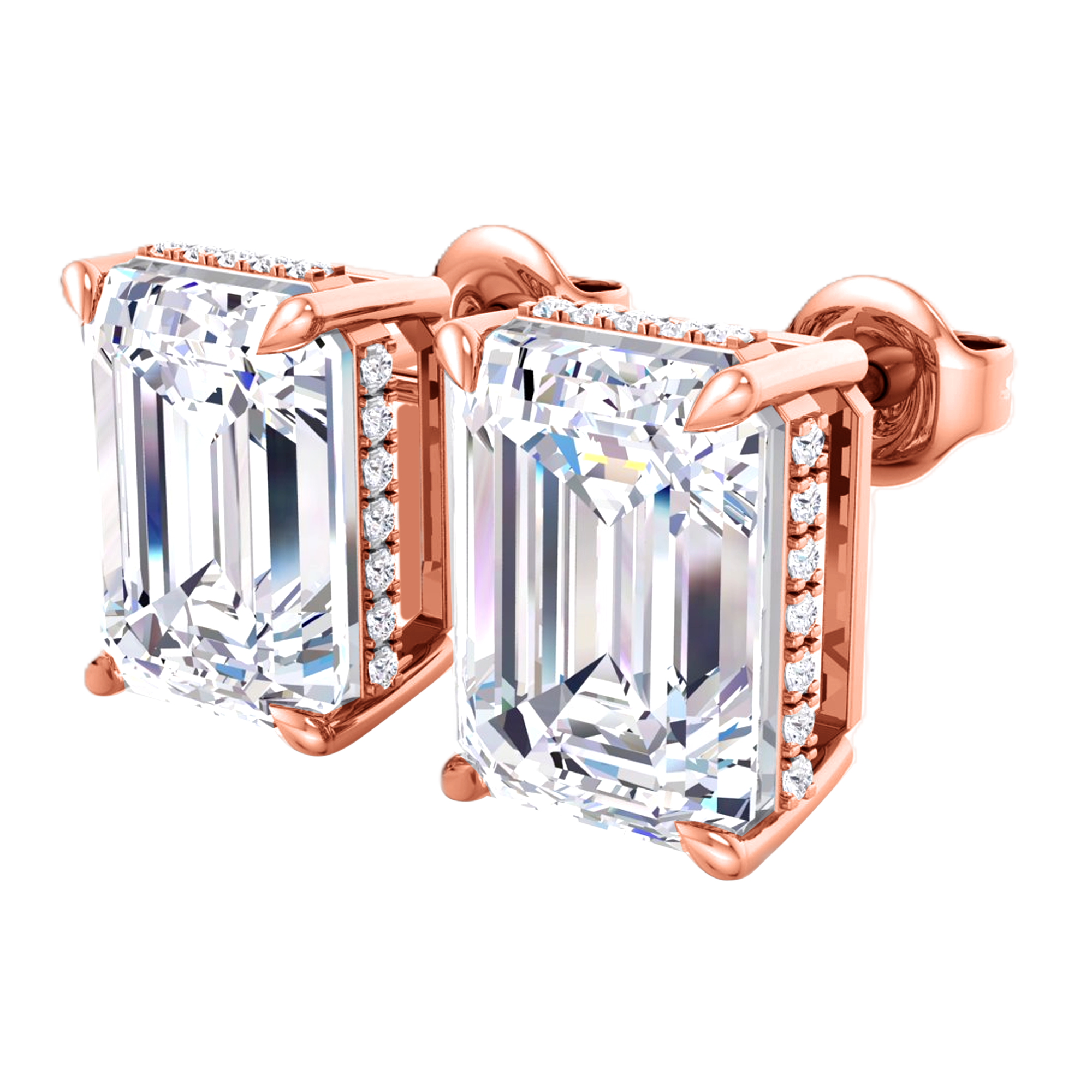 Stella Diamanten Stud Oorbellen Emerald - 8.2ct