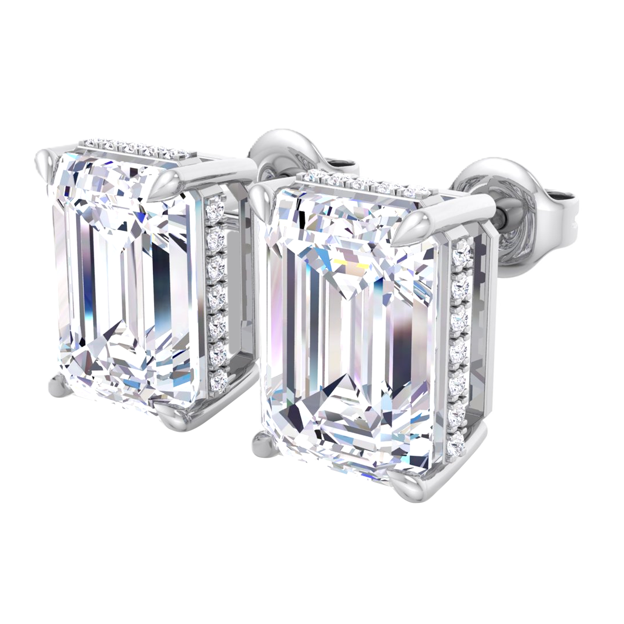 Stella Diamanten Stud Oorbellen Emerald - 8.2ct