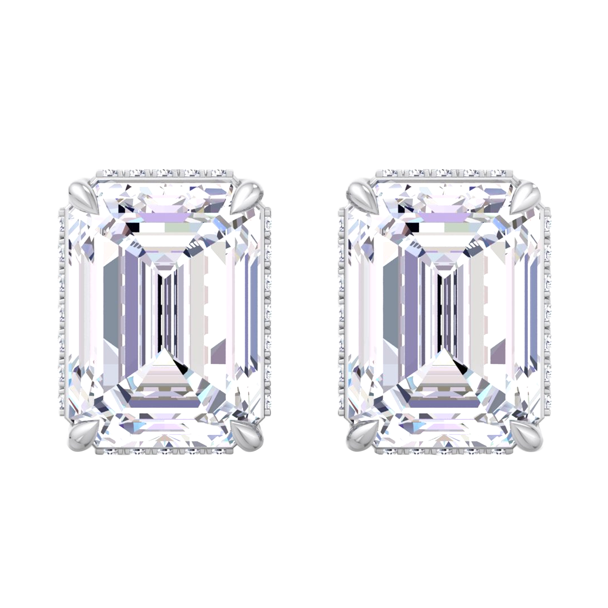 Stella Diamanten Stud Oorbellen Emerald - 8.2ct