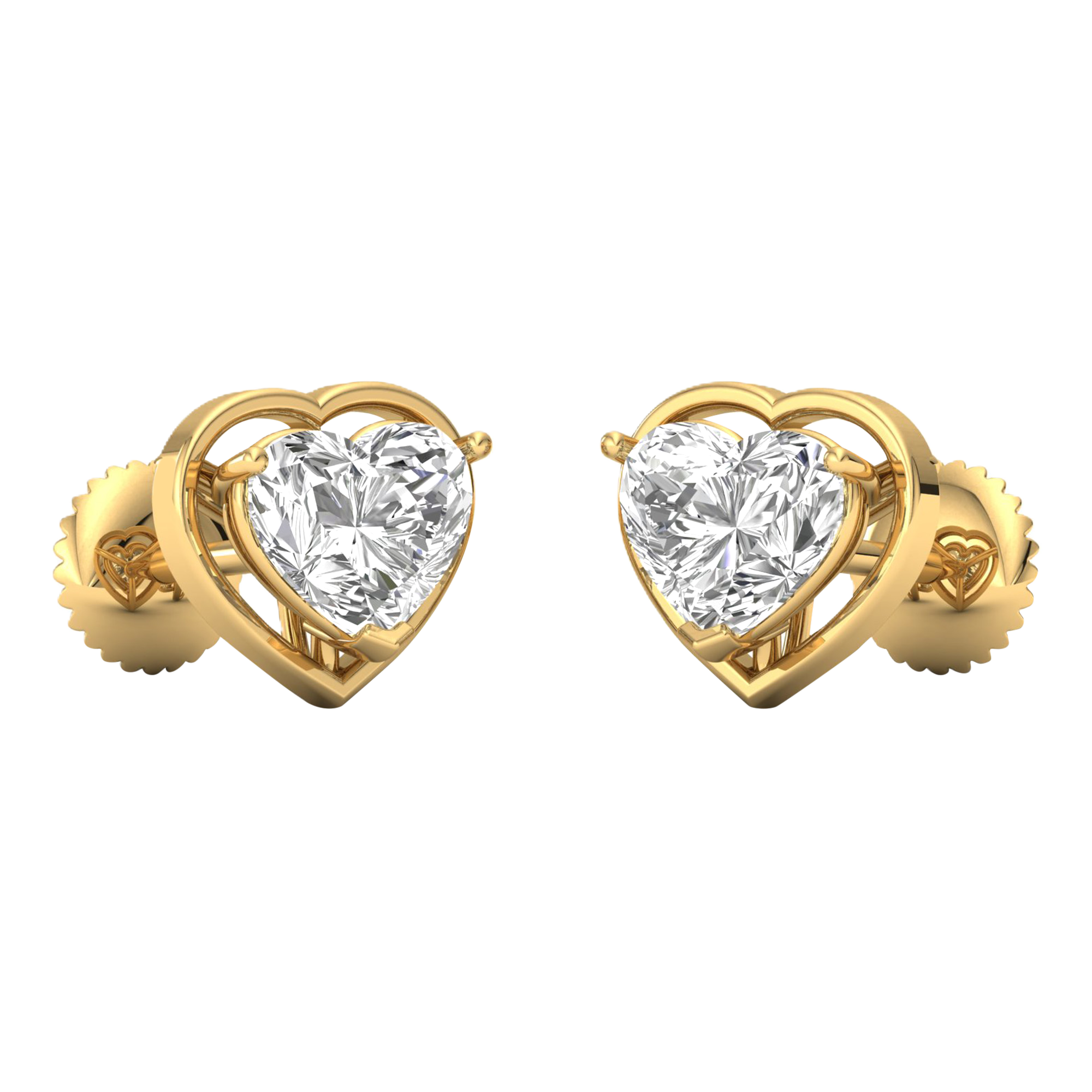 Eva Diamanten Stud Oorbellen Hart - 2.3ct