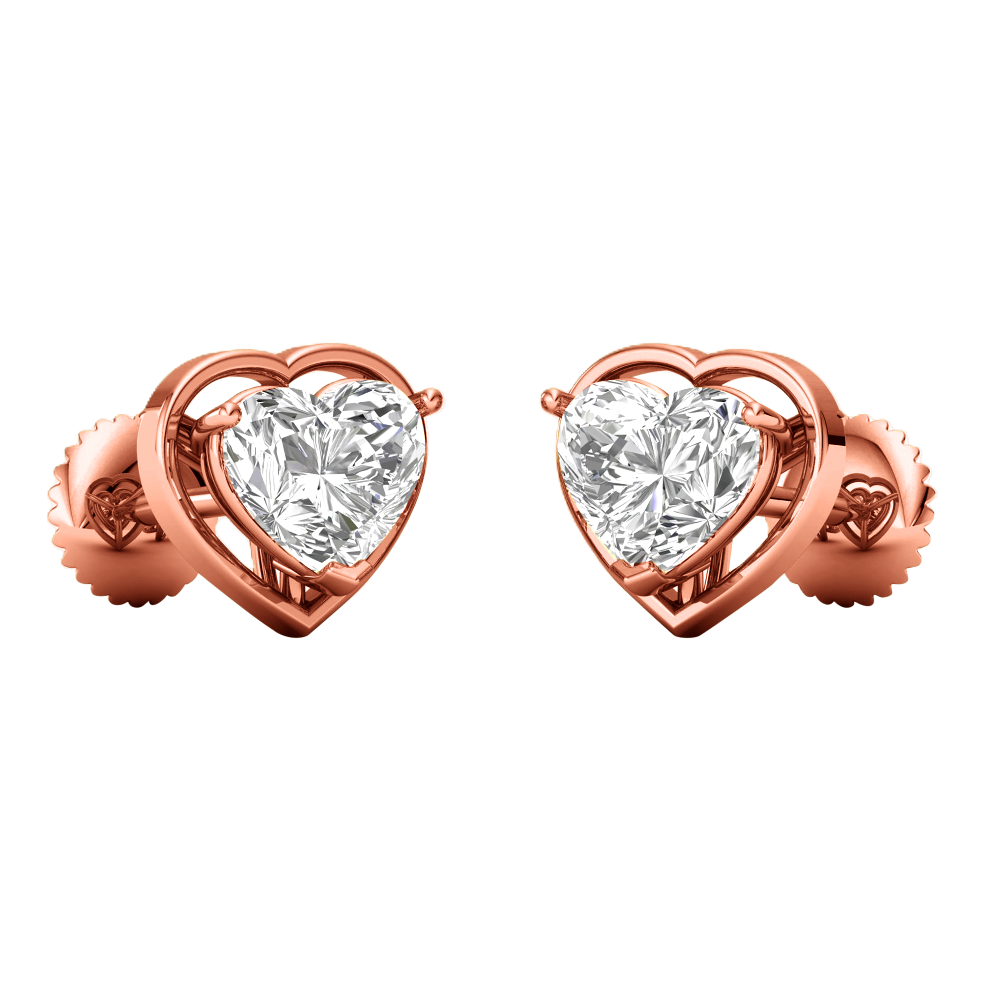 Eva Diamanten Stud Oorbellen Hart - 2.3ct