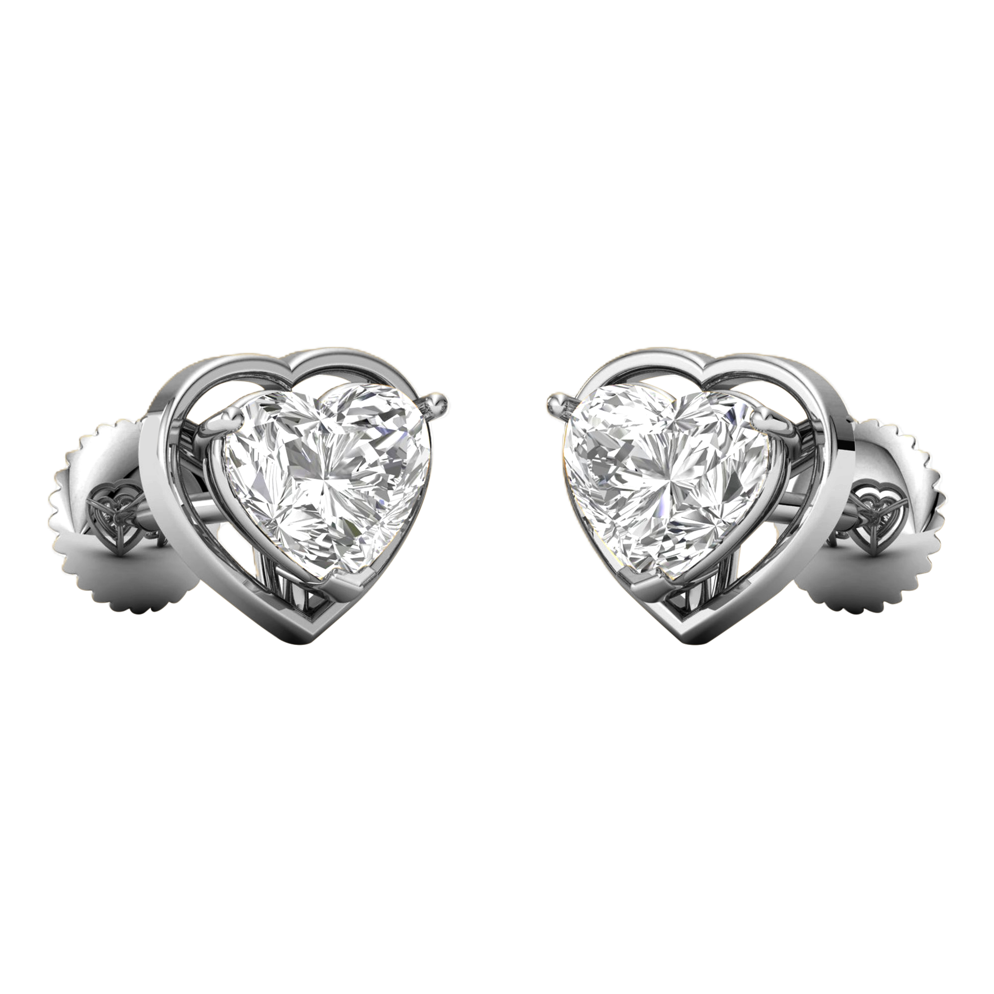 Eva Diamanten Stud Oorbellen Hart - 2.3ct