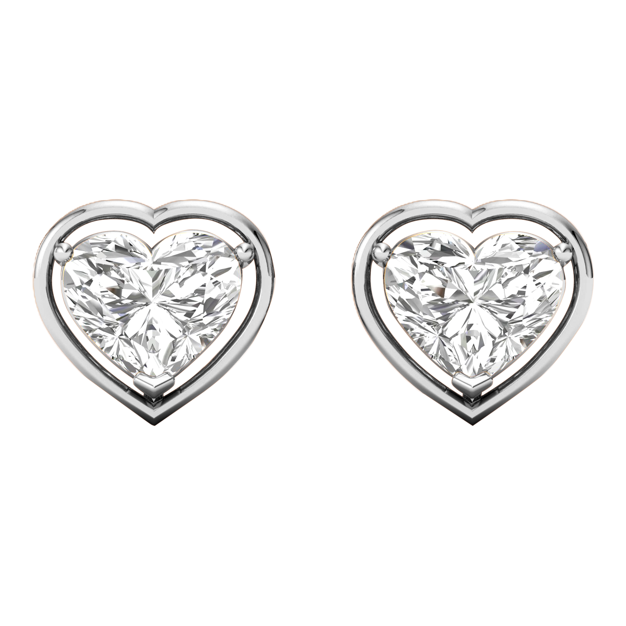 Eva Diamanten Stud Oorbellen Hart - 2.3ct