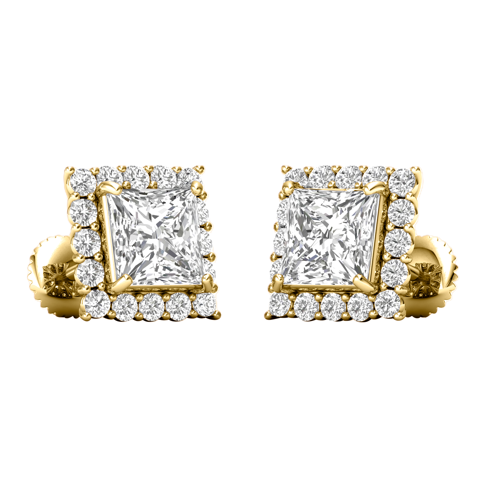 Maya Diamanten Ohrstecker Prinzessschliff - 5.1ct