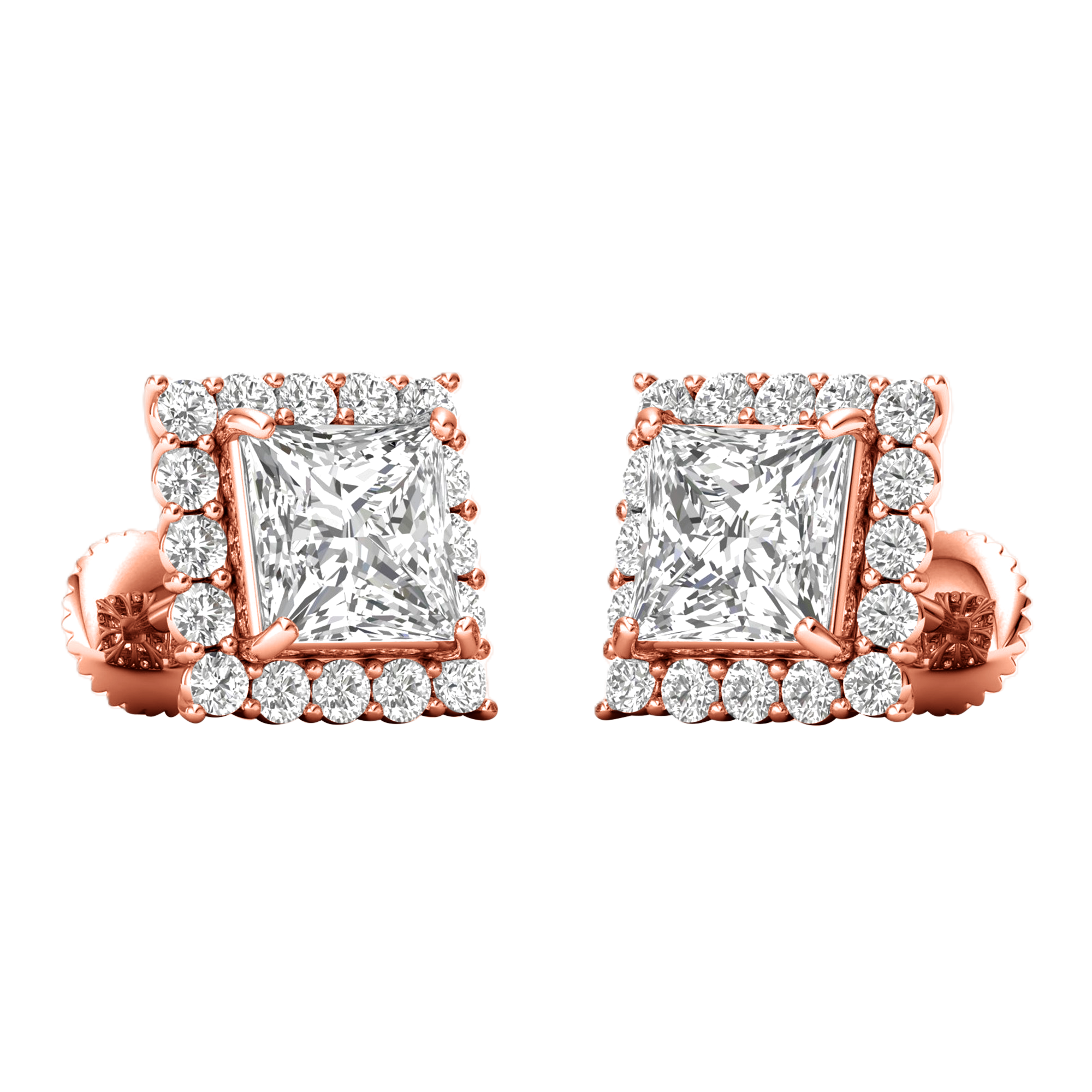 Maya Diamanten Ohrstecker Prinzessschliff - 5.1ct