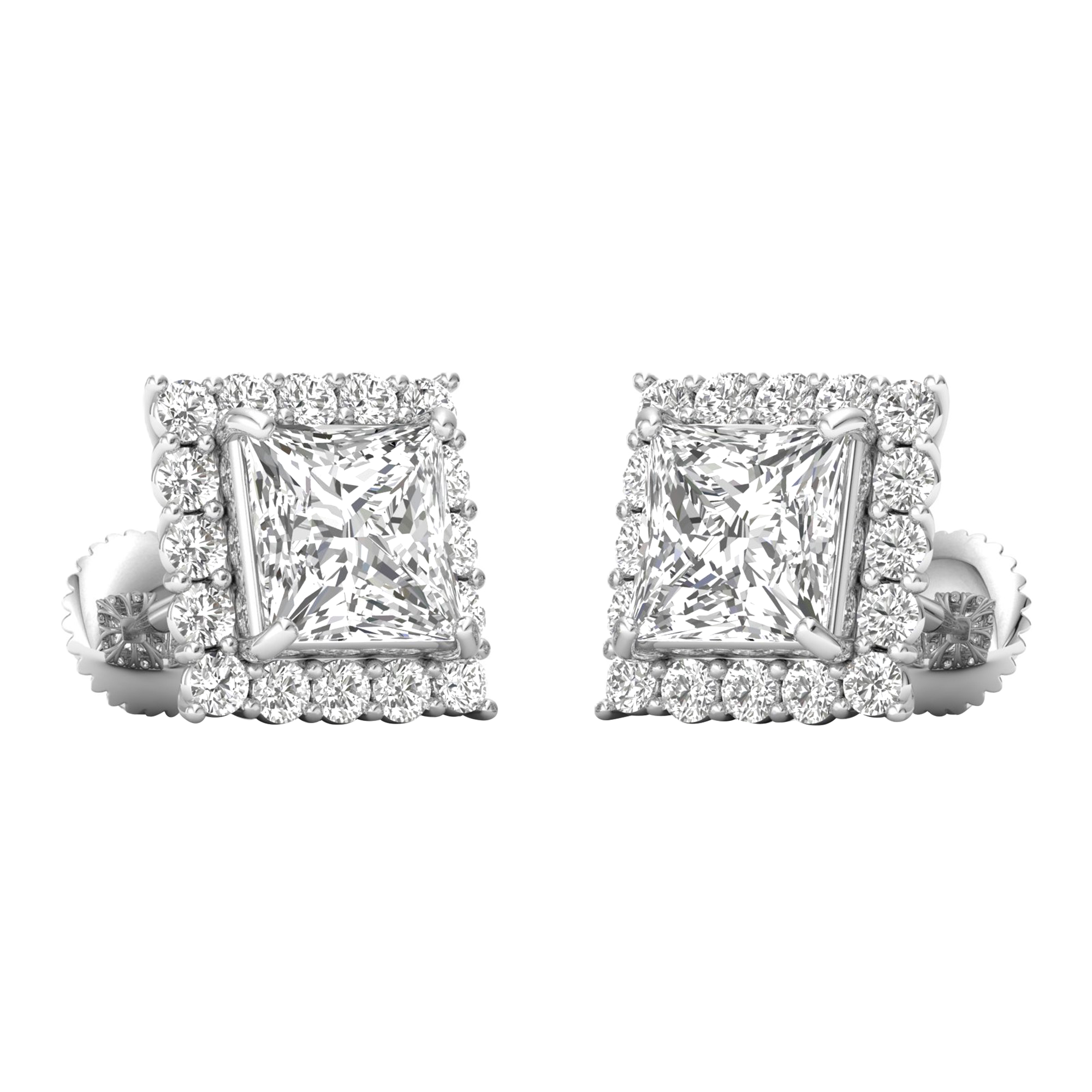 Maya Diamanten Ohrstecker Prinzessschliff - 5.1ct