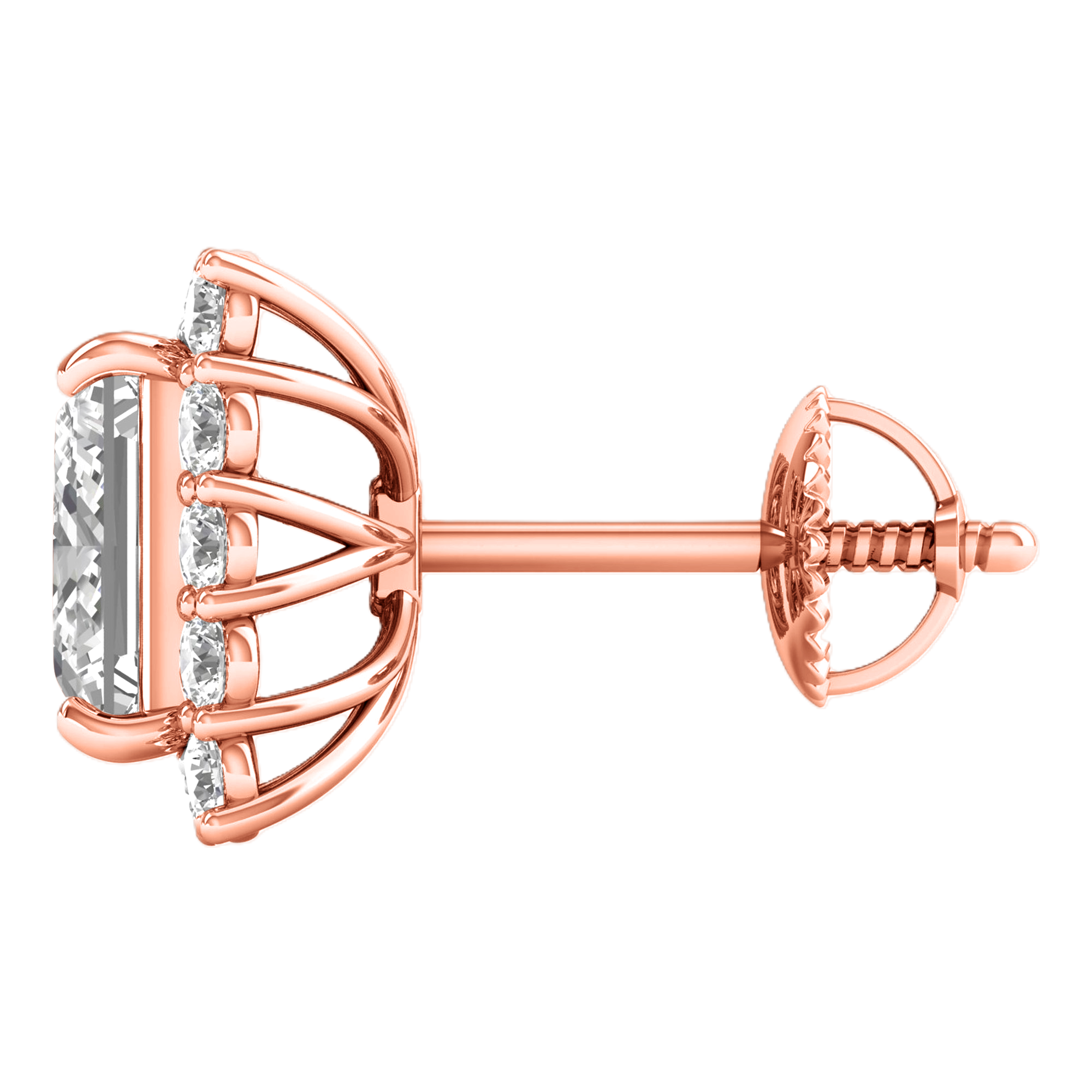 Maya Diamanten Ohrstecker Prinzessschliff - 5.1ct