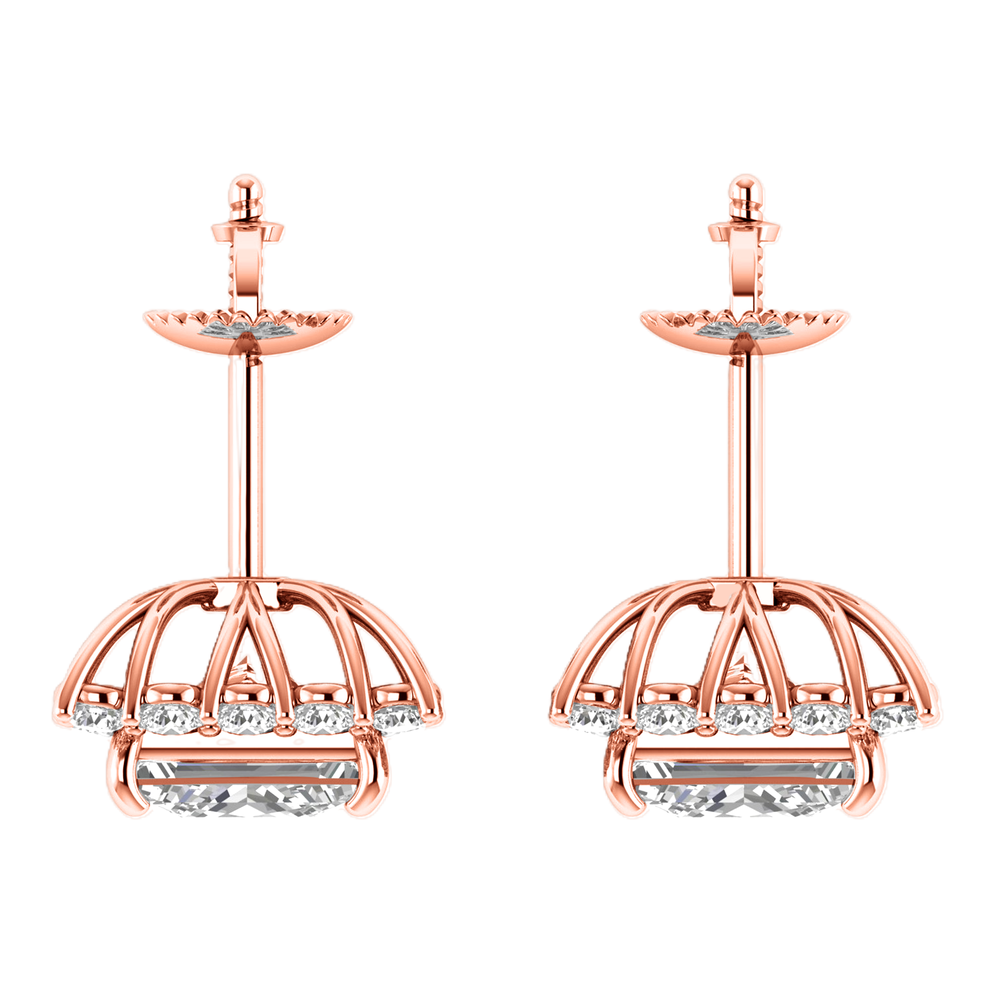 Maya Diamanten Ohrstecker Prinzessschliff - 5.1ct