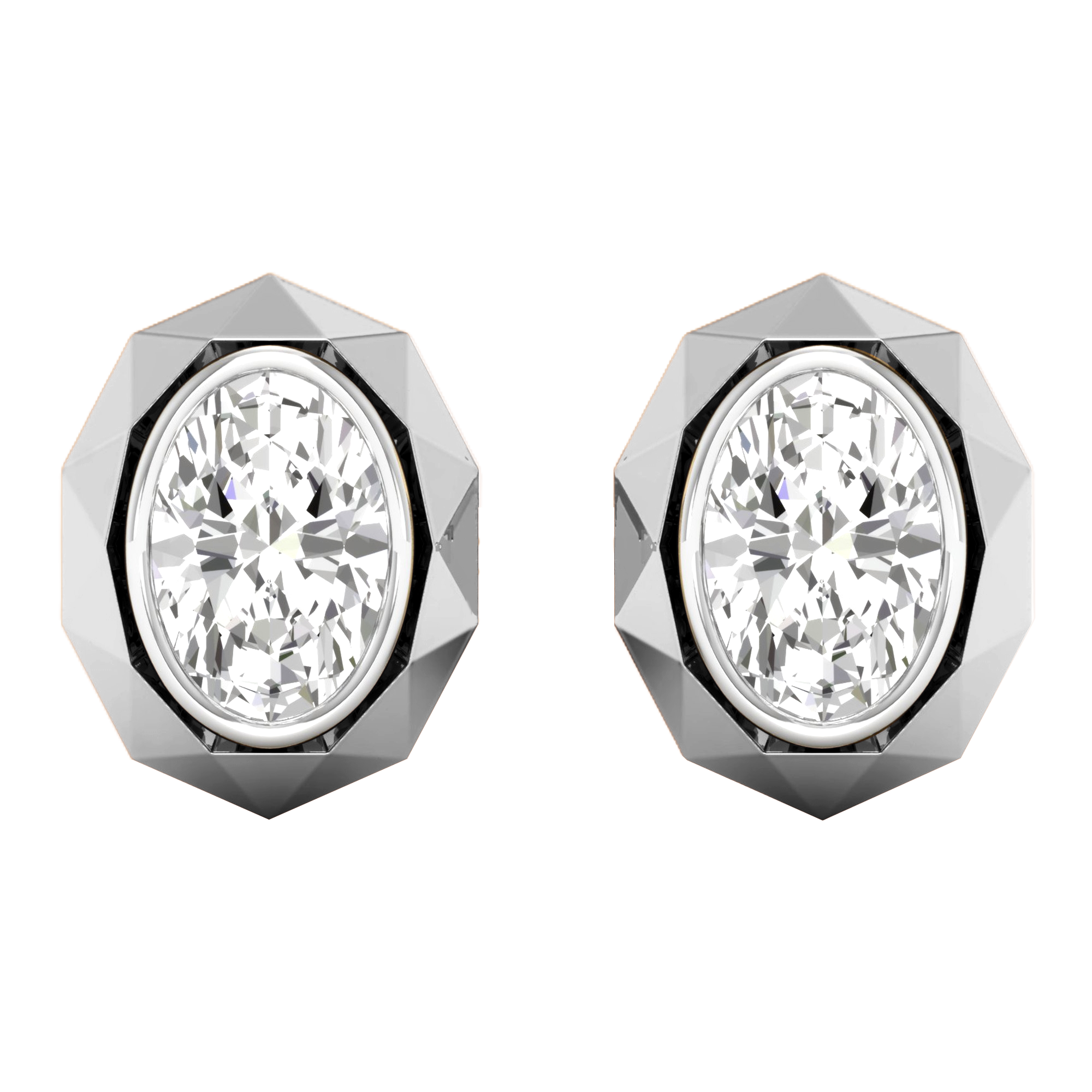 Lucie Stud Oorbellen Ovaal - 0.5ct tot 2ct
