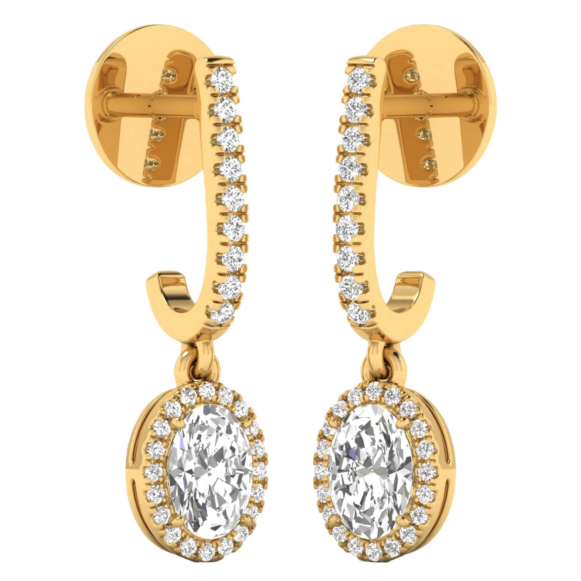 Bente Oval Drop Earrings - 1.3ct to 4.5ct