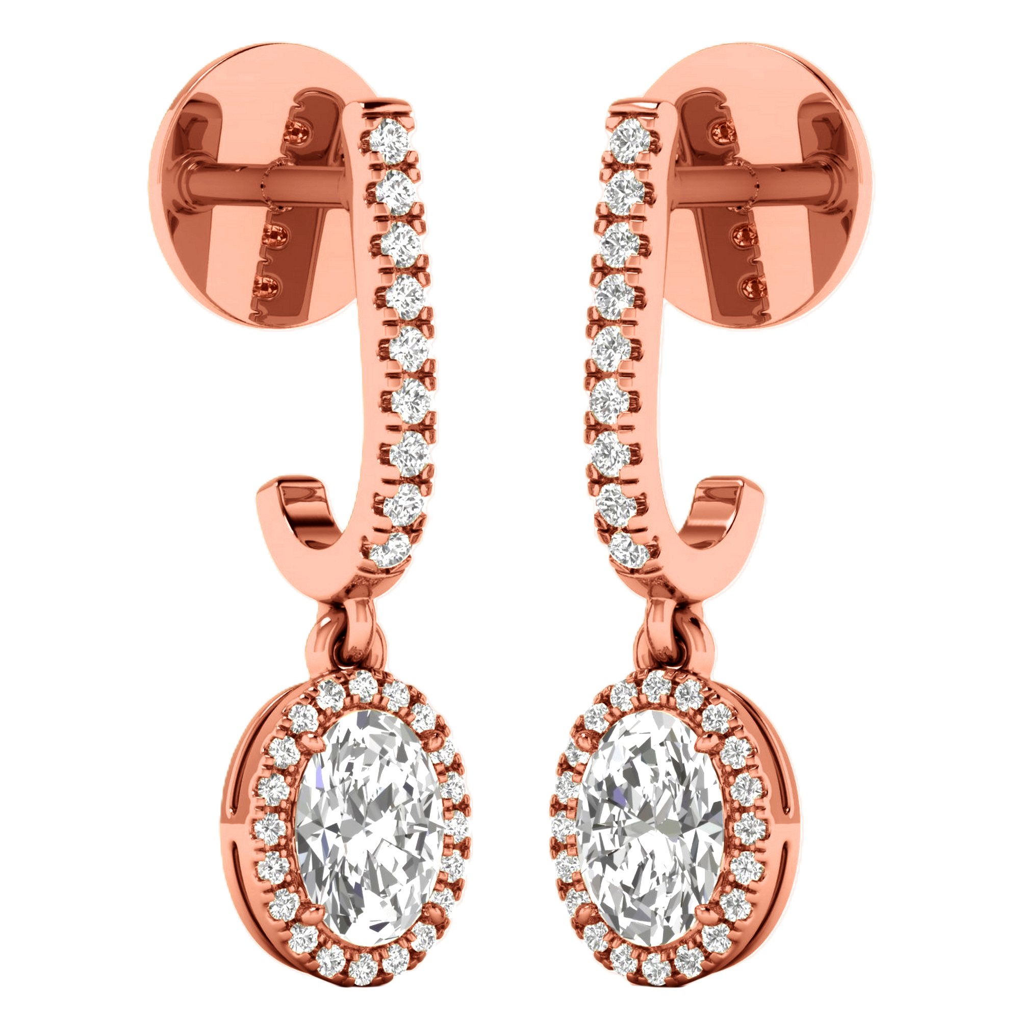 Bente Oval Drop Earrings - 1.3ct to 4.5ct