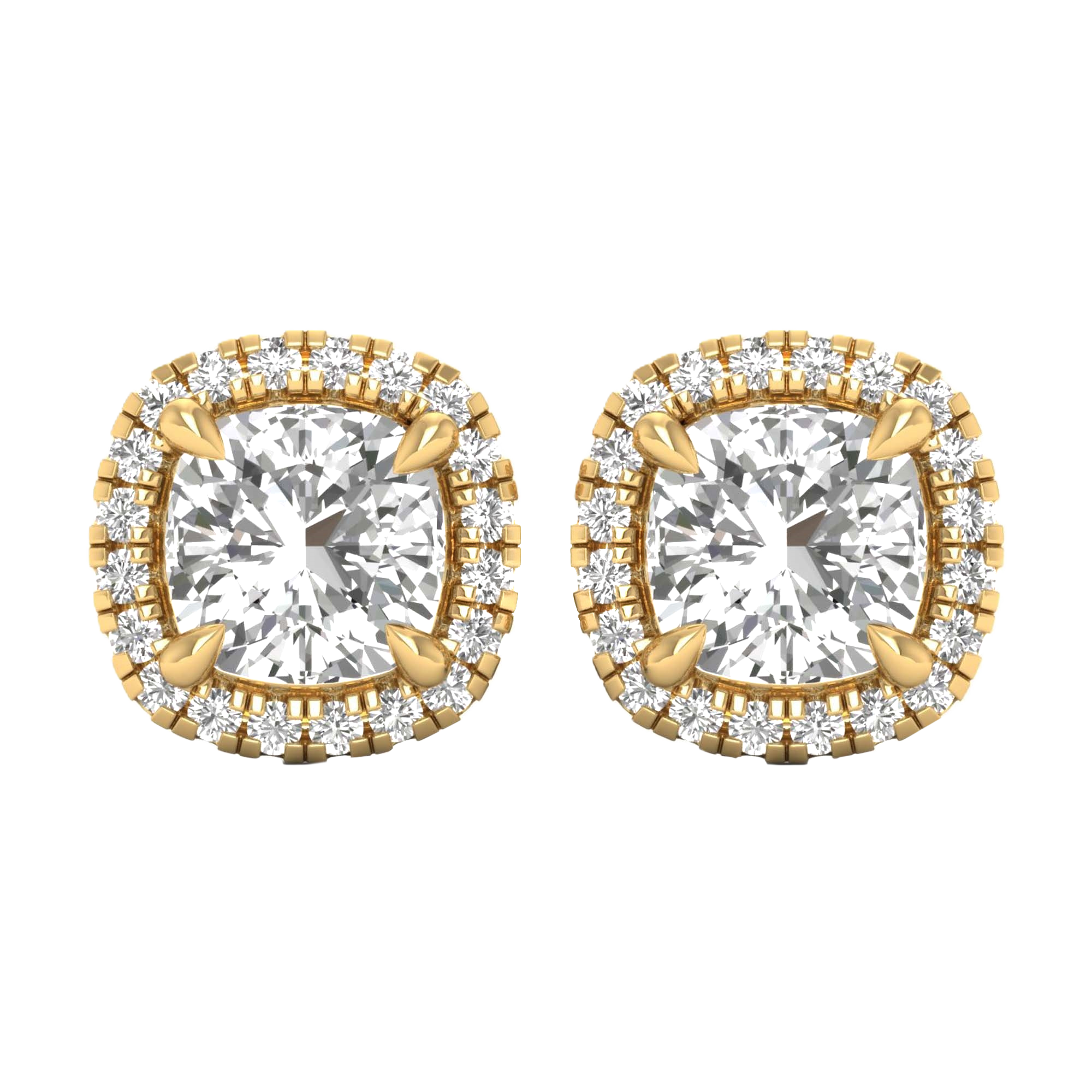 Sofia Stud Oorbellen Cushion - 1.1ct tot 5.5ct