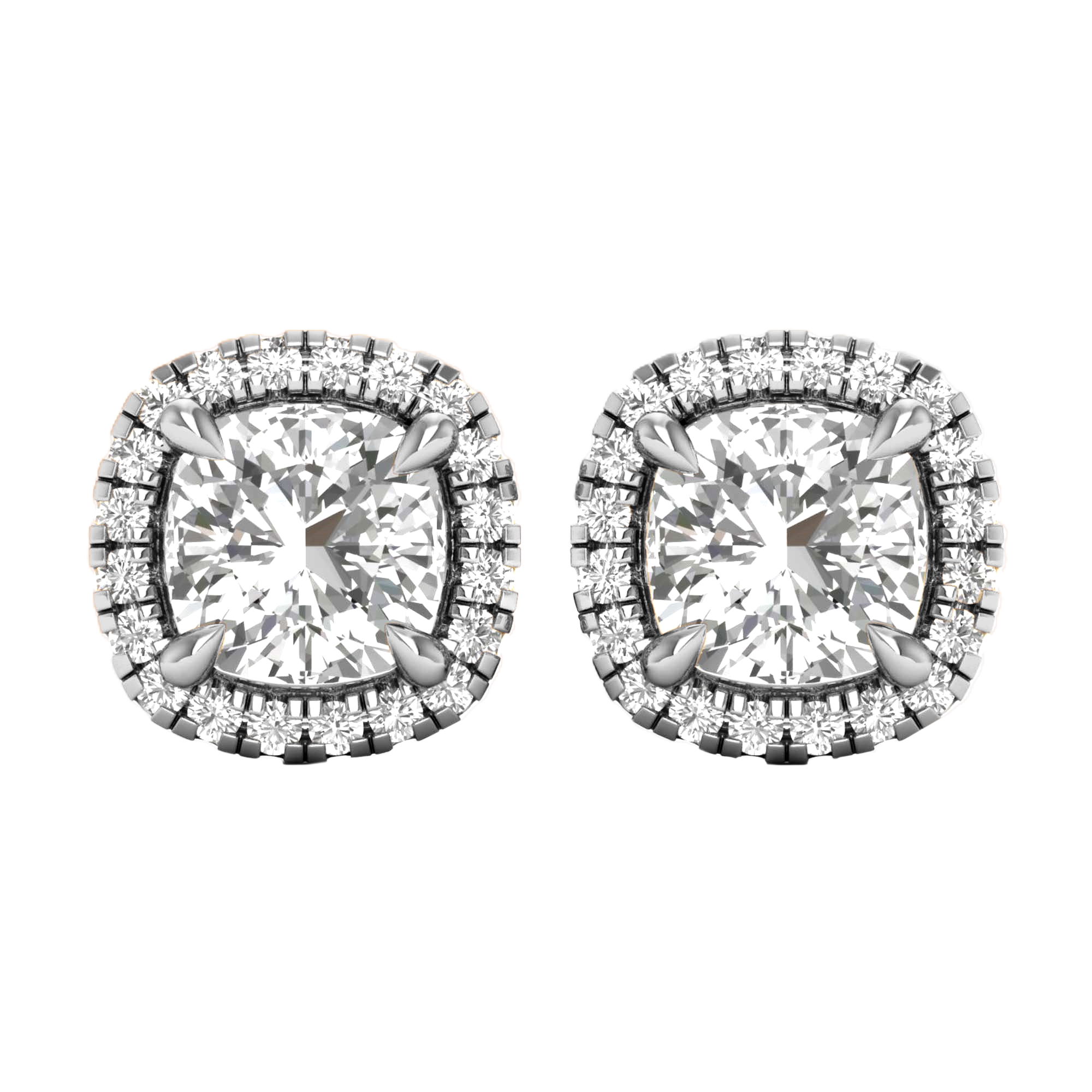 Sofia Stud Oorbellen Cushion - 1.1ct tot 5.5ct