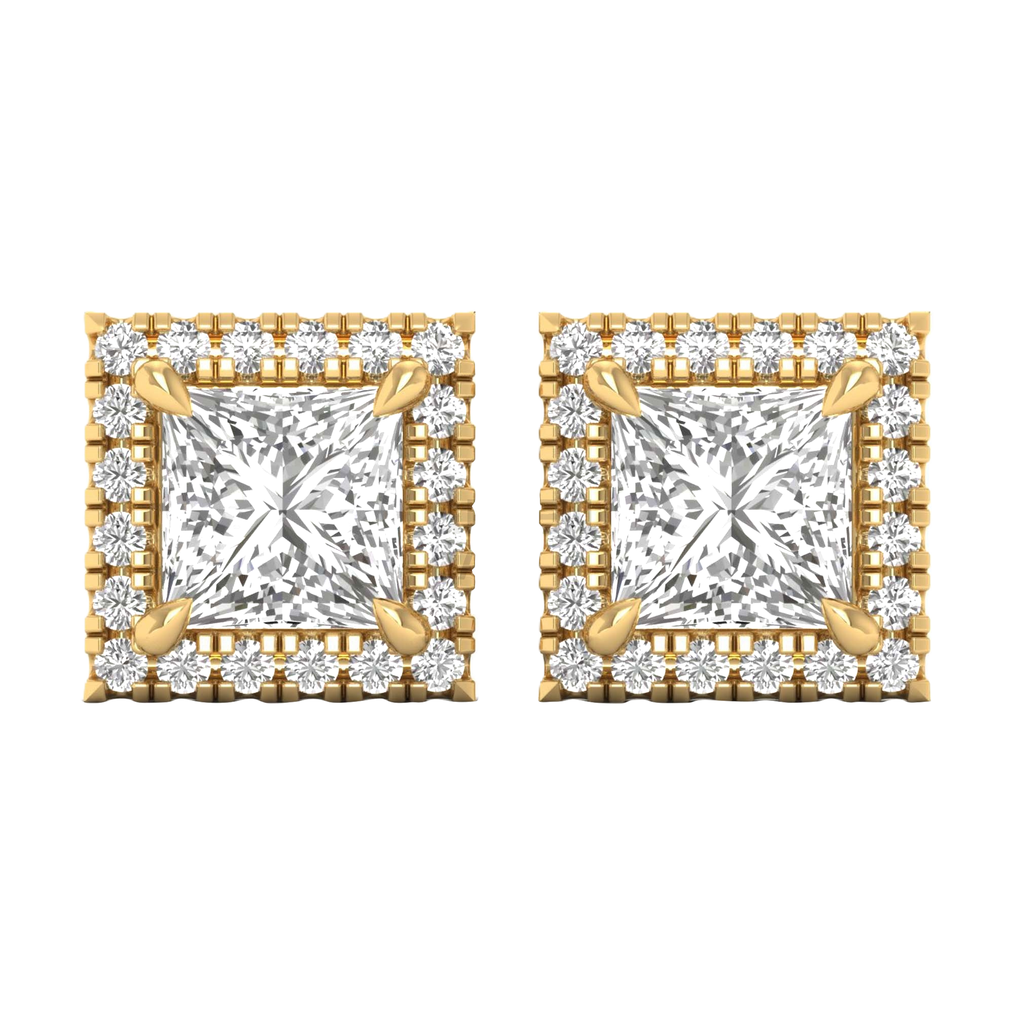 Sofia Stud Oorbellen Princess - 1.2ct tot 5.6ct