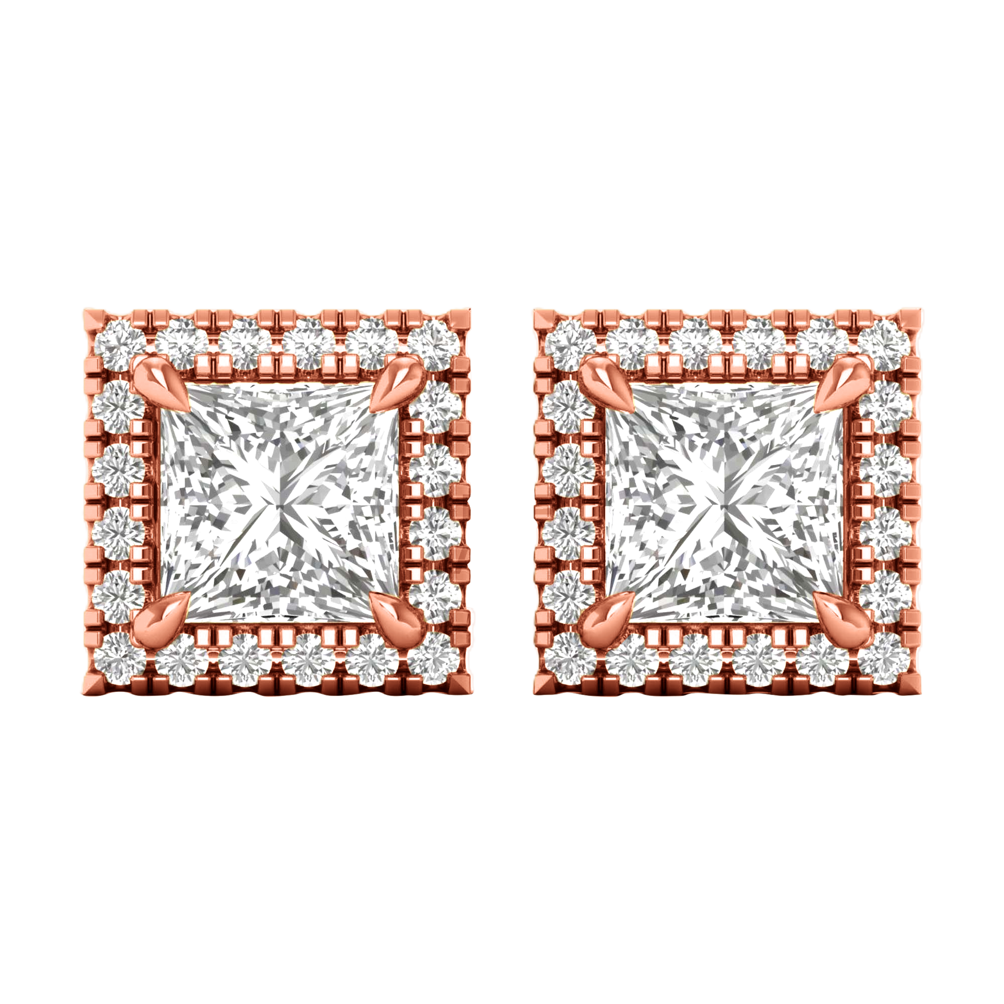 Sofia Stud Oorbellen Princess - 1.2ct tot 5.6ct