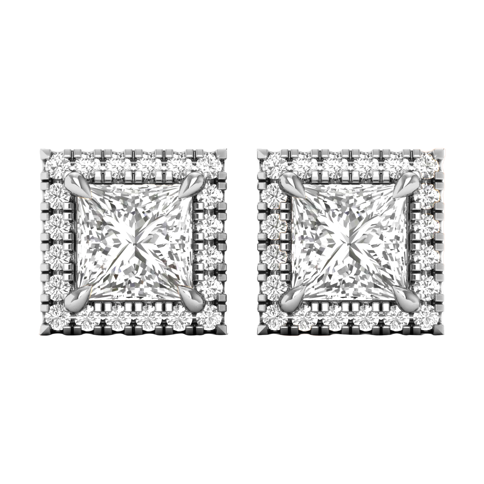 Sofia Stud Oorbellen Princess - 1.2ct tot 5.6ct
