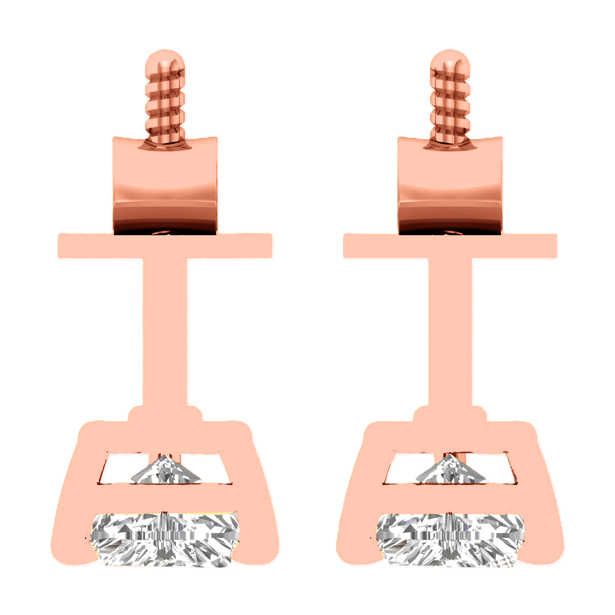 Noa Stud Earrings Heart - 0.5ct to 5ct