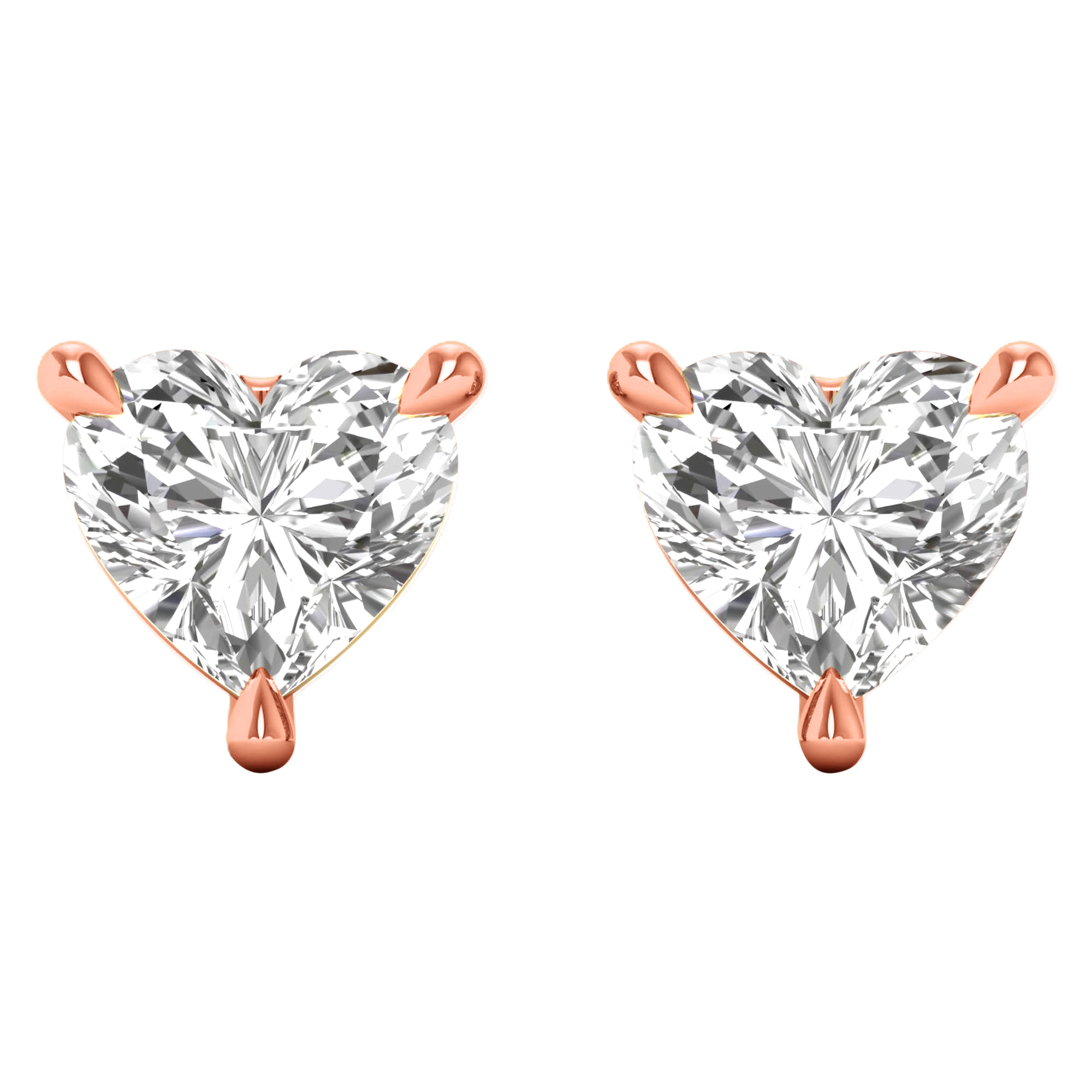 Noa Stud Earrings Heart - 0.5ct to 5ct