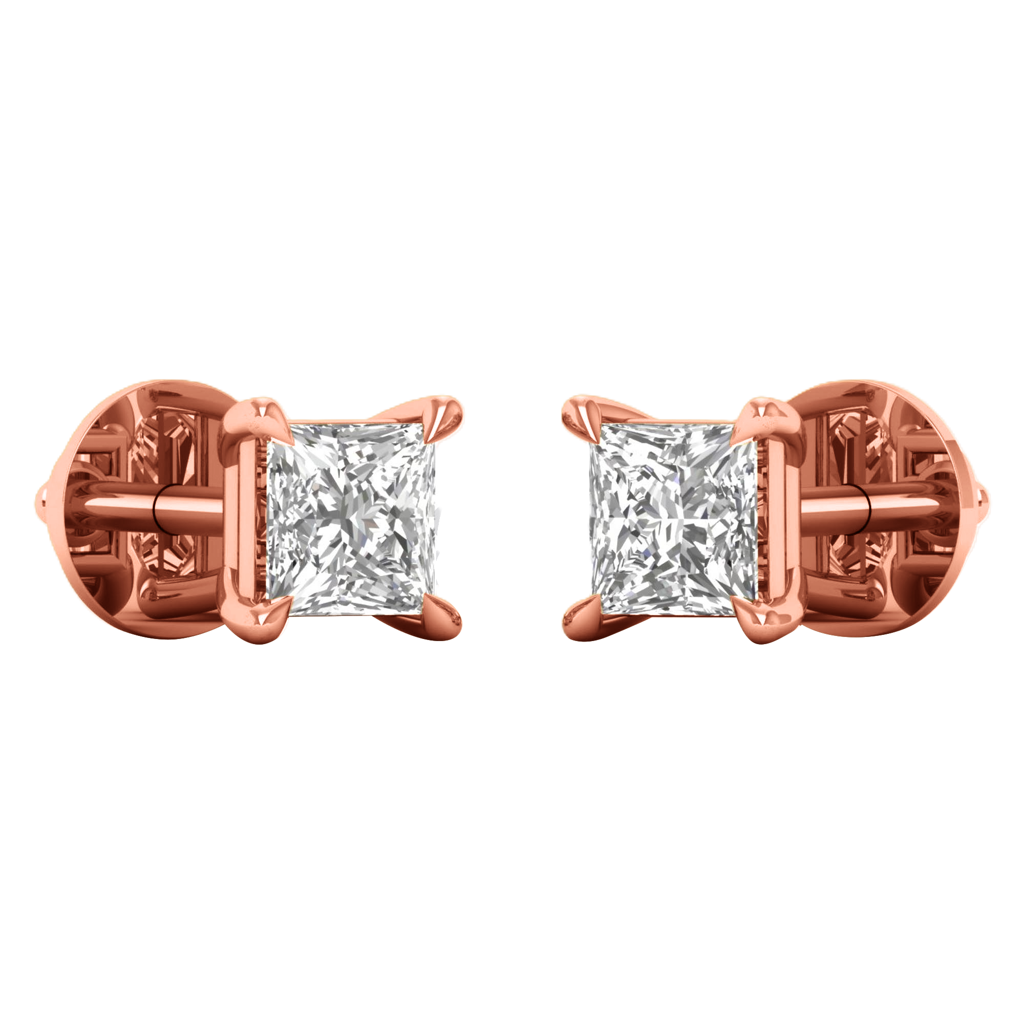 Noa Stud Oorbellen Princess - 1ct tot 6ct