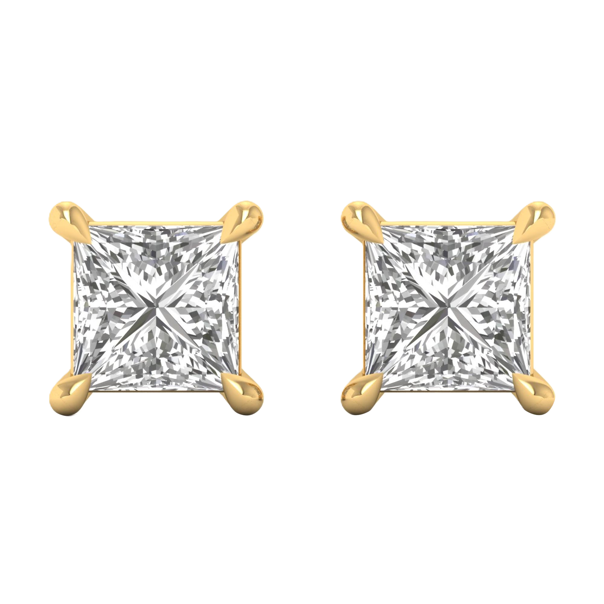 Noa Princess Stud Earrings - 1ct to 6ct