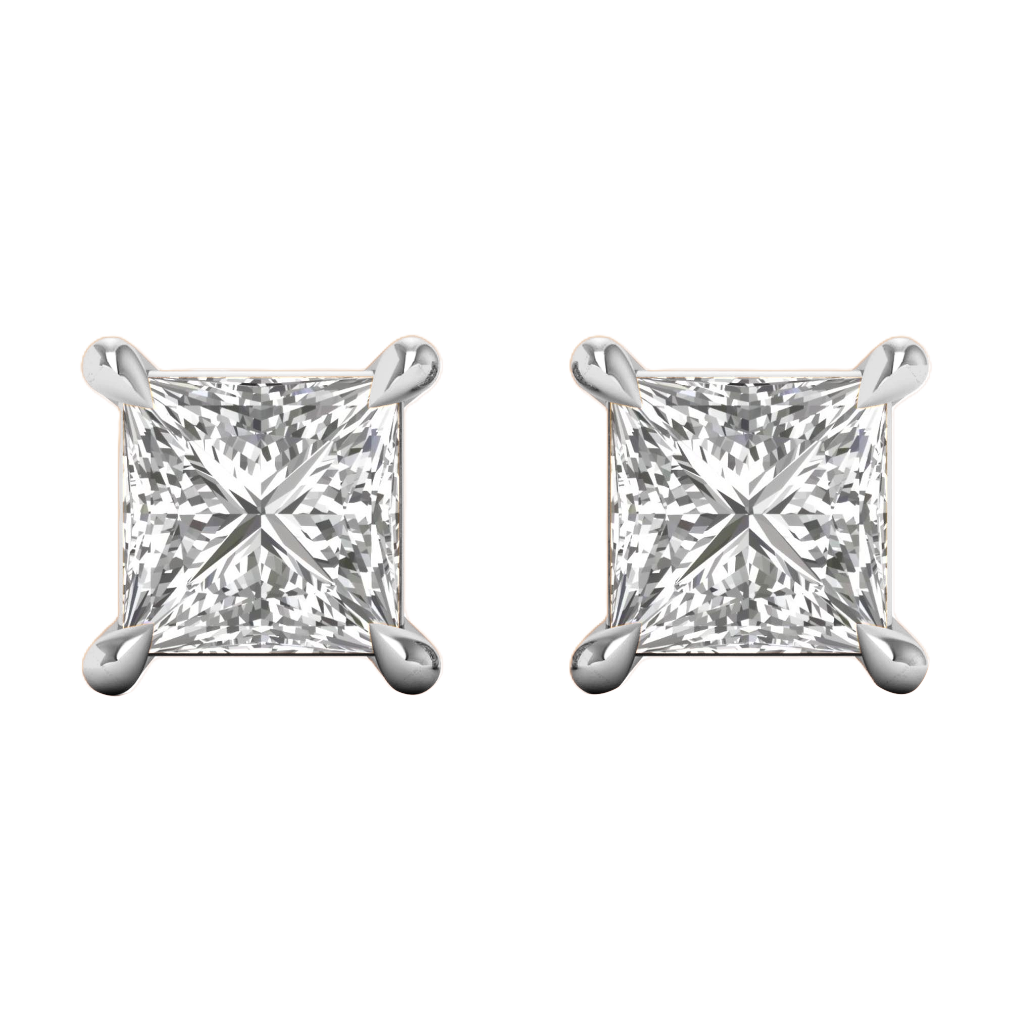 Noa Stud Oorbellen Princess - 1ct tot 6ct