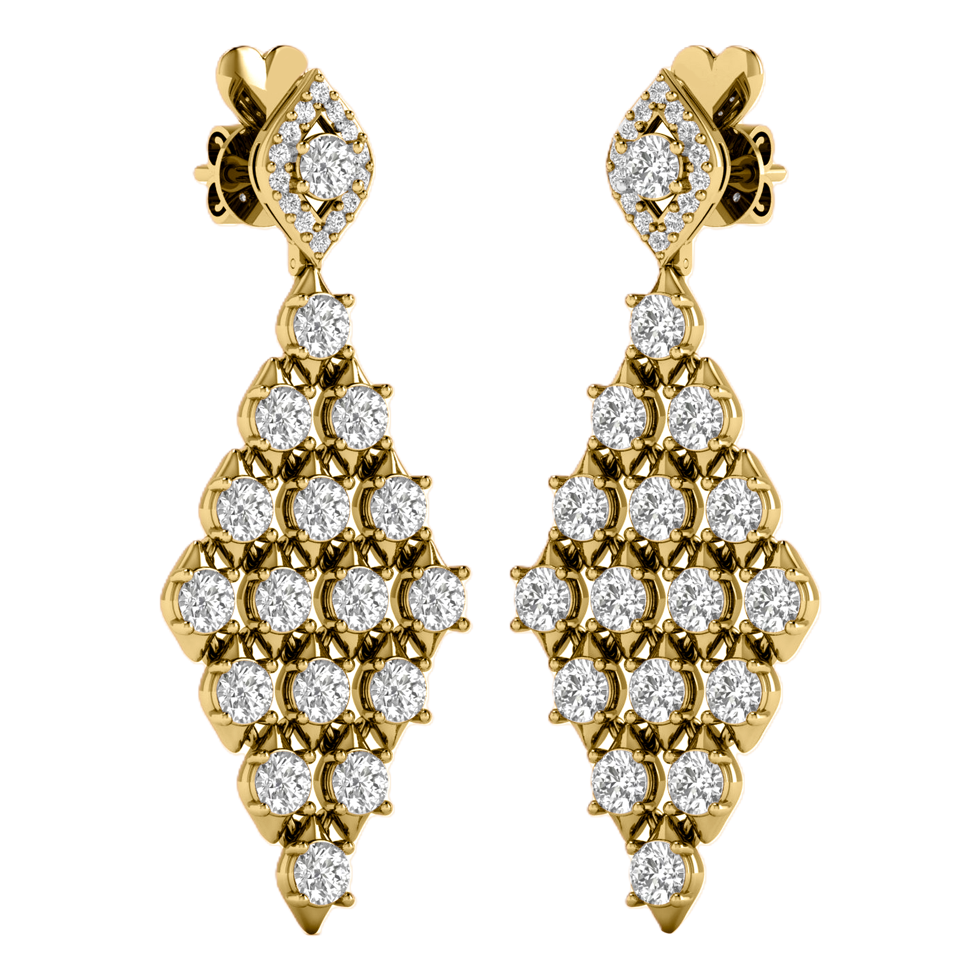 Karen Diamond Brilliant Dangle Earrings - 4.9ct