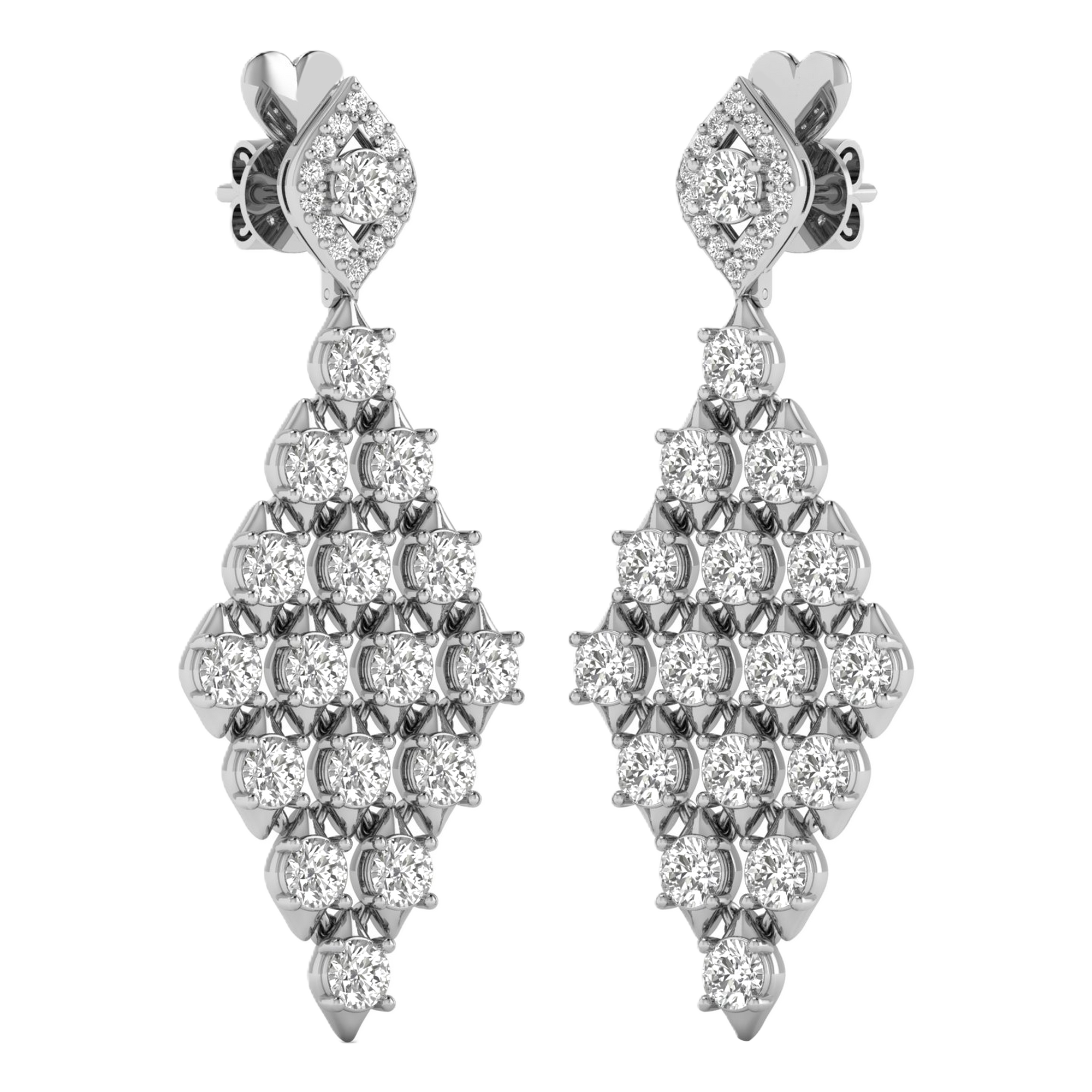 Karen Diamond Brilliant Dangle Earrings - 4.9ct
