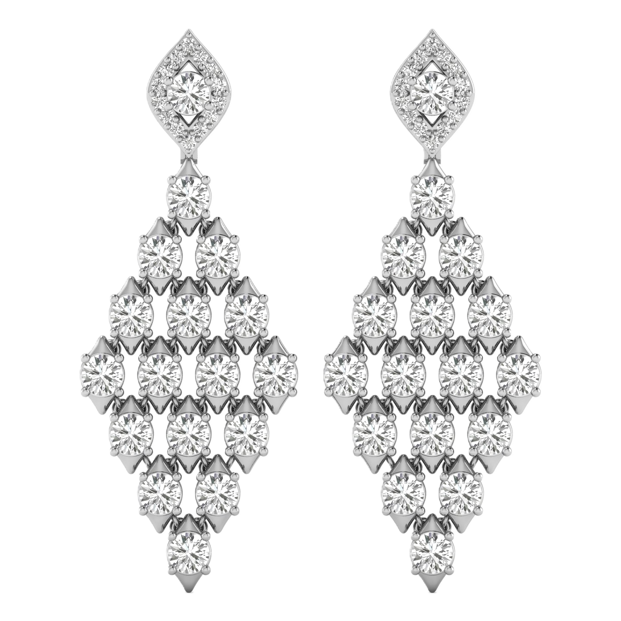 Karen Diamond Brilliant Dangle Earrings - 4.9ct