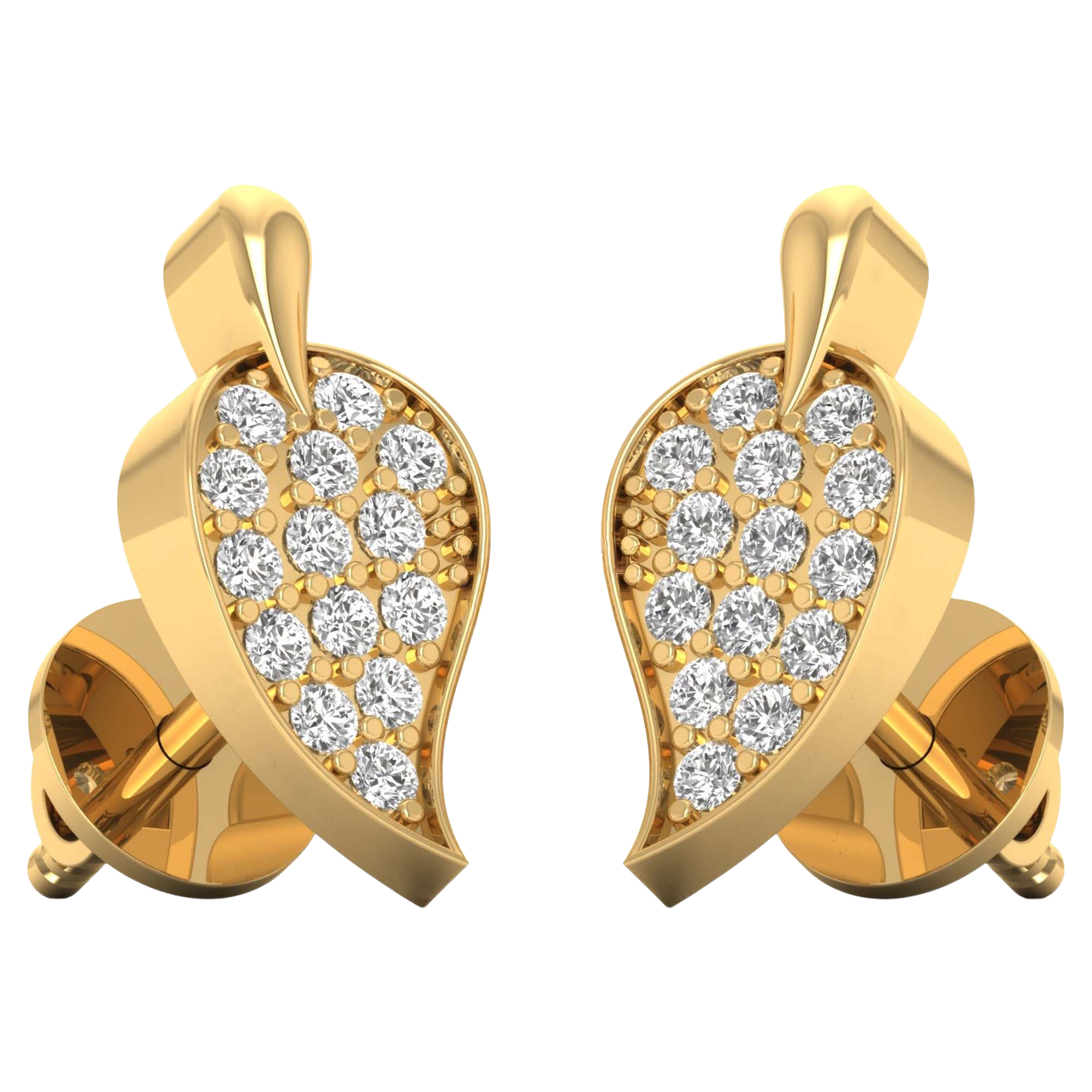 Ohrringe von 0,34 Karat mit Hauptstein in runder Form von 0,012 Karat – 145