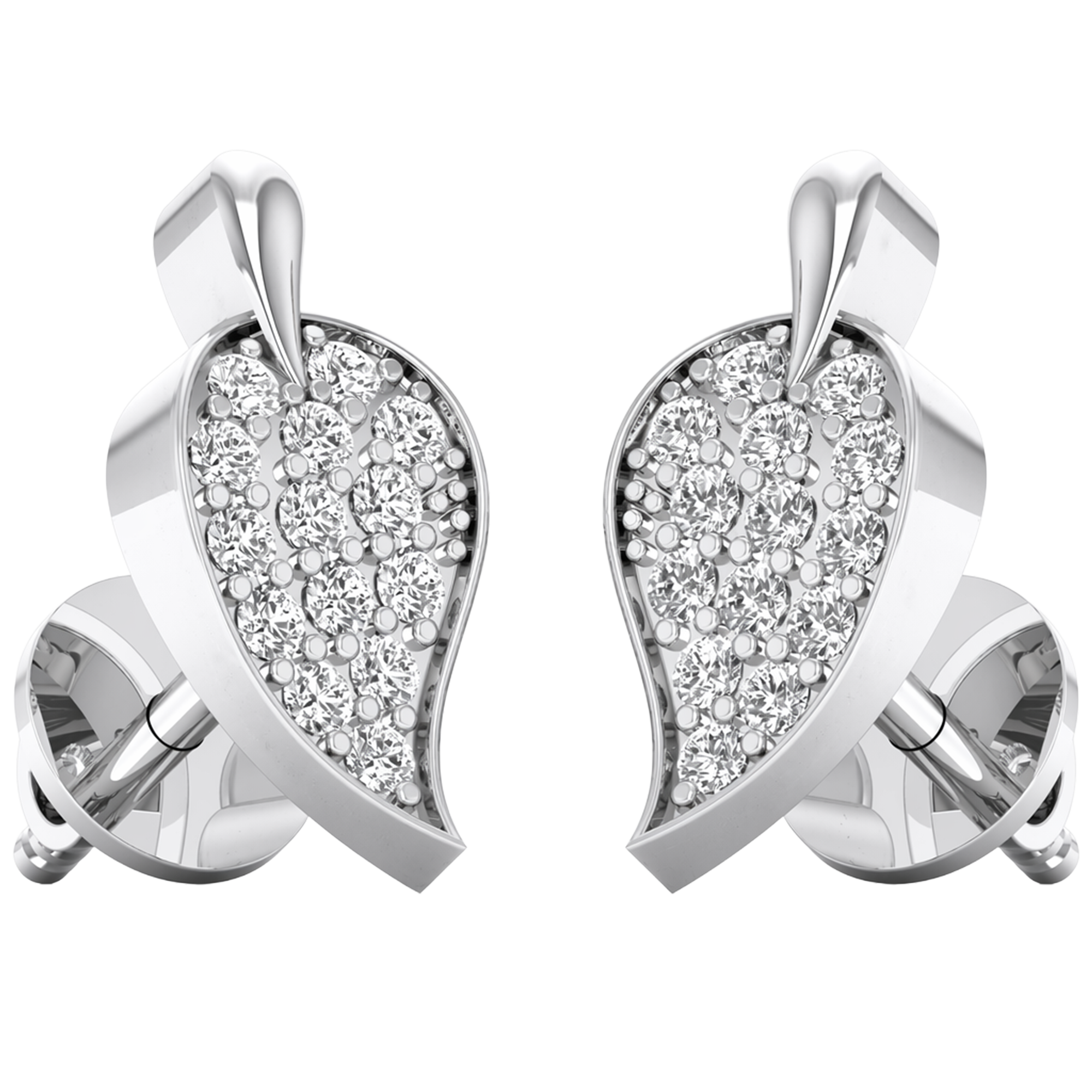 0.34 carat earrings with a 0.012 carat Round center stone - 145