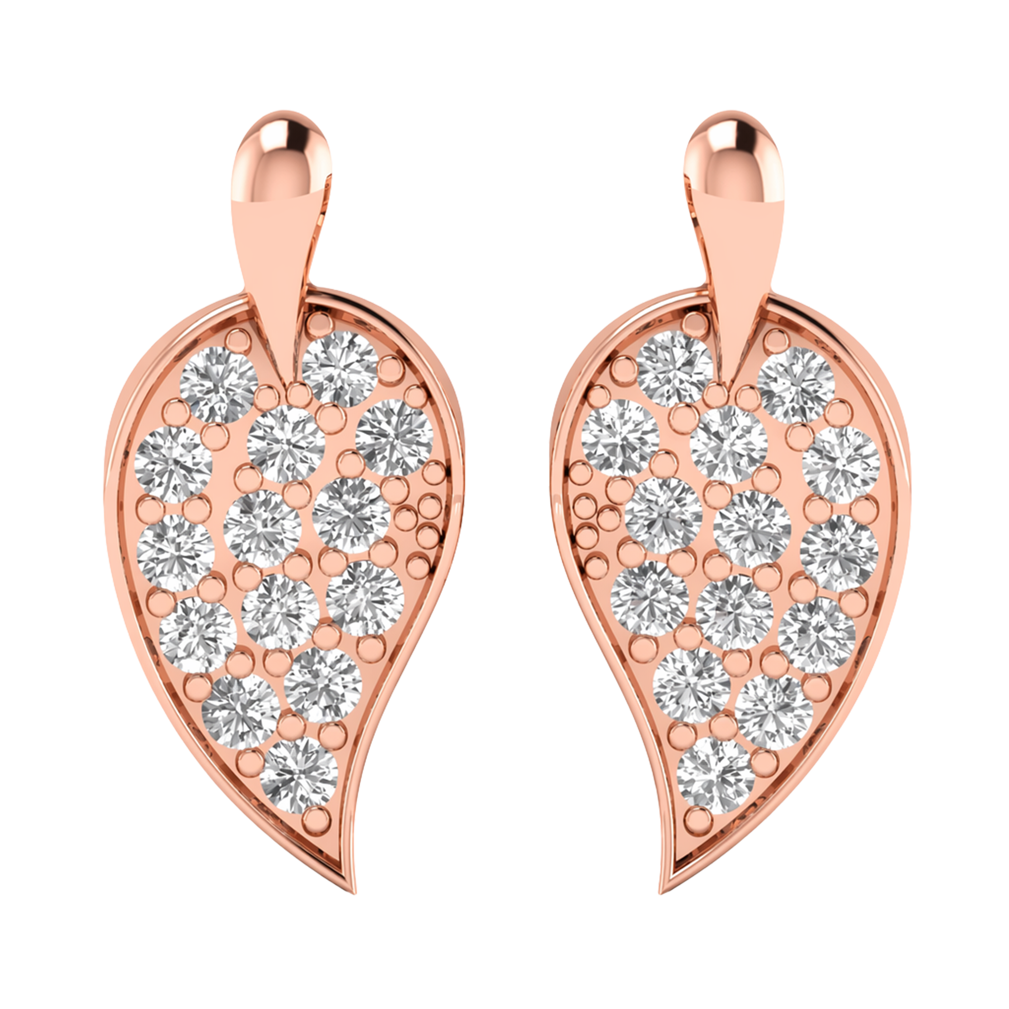 0.34 carat earrings with a 0.012 carat Round center stone - 145