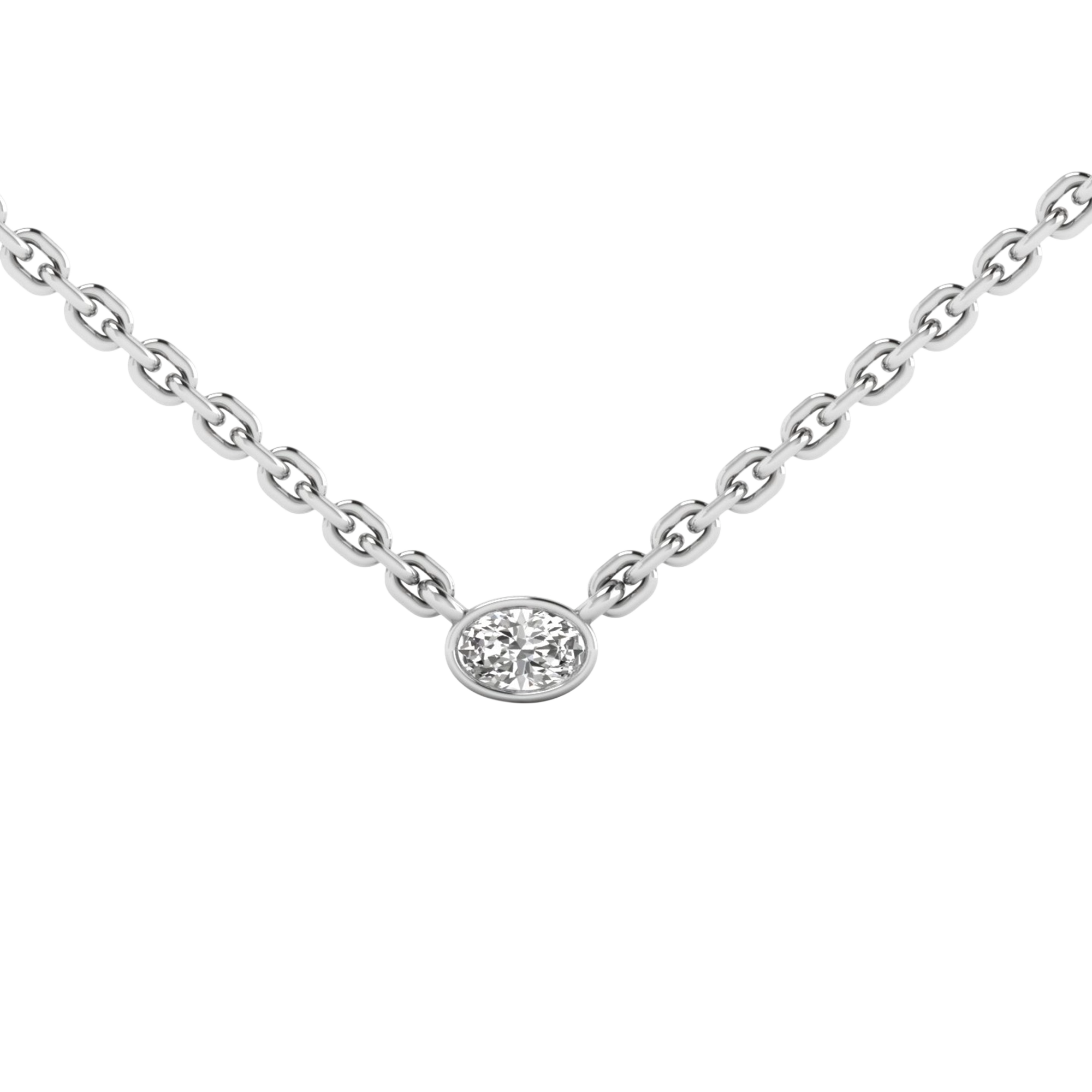 Linda Diamante Ketting Ovaal - 0.2ct