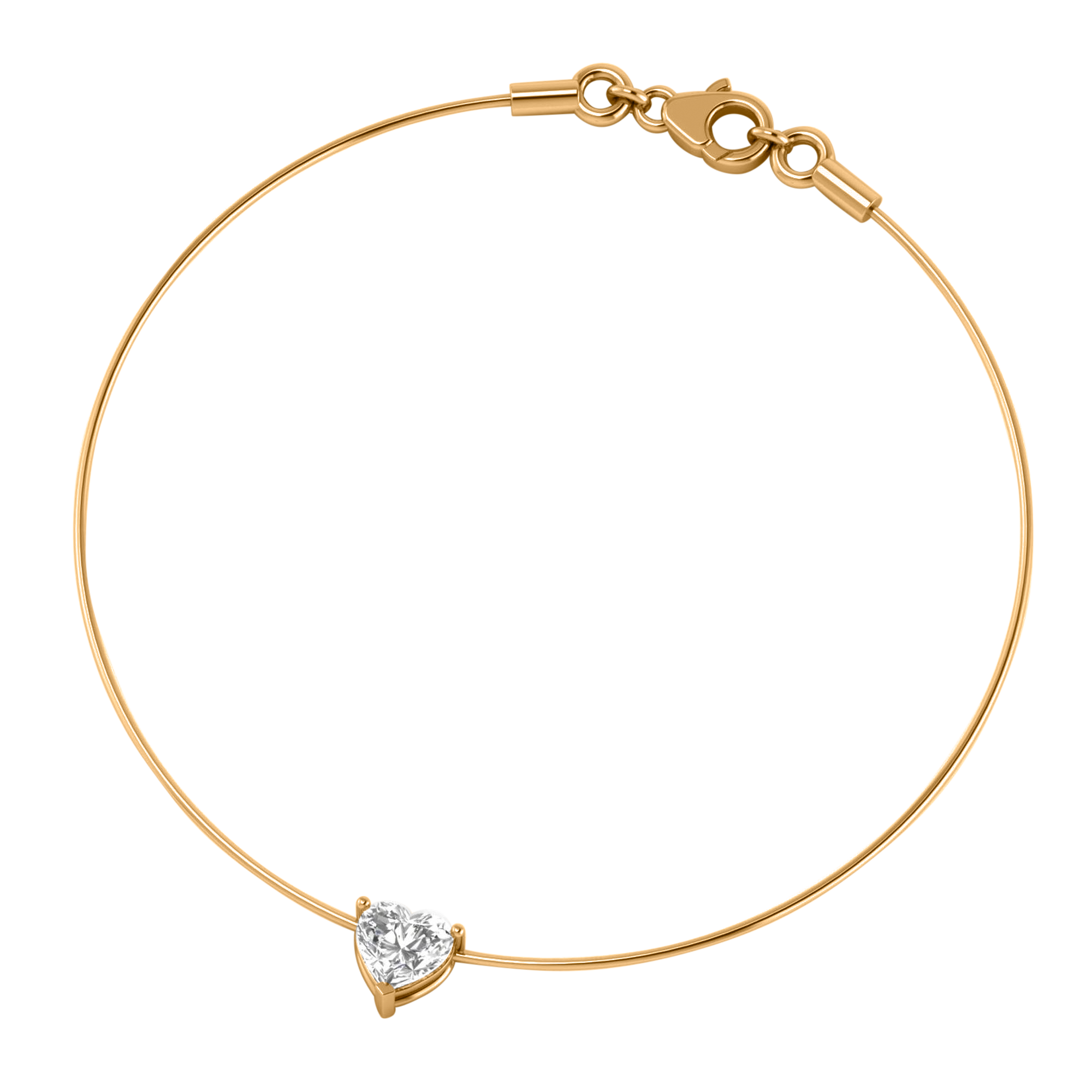 Halskette von 0,5 Karat mit Herzförmigem Hauptstein von 0,5 Karat - 000