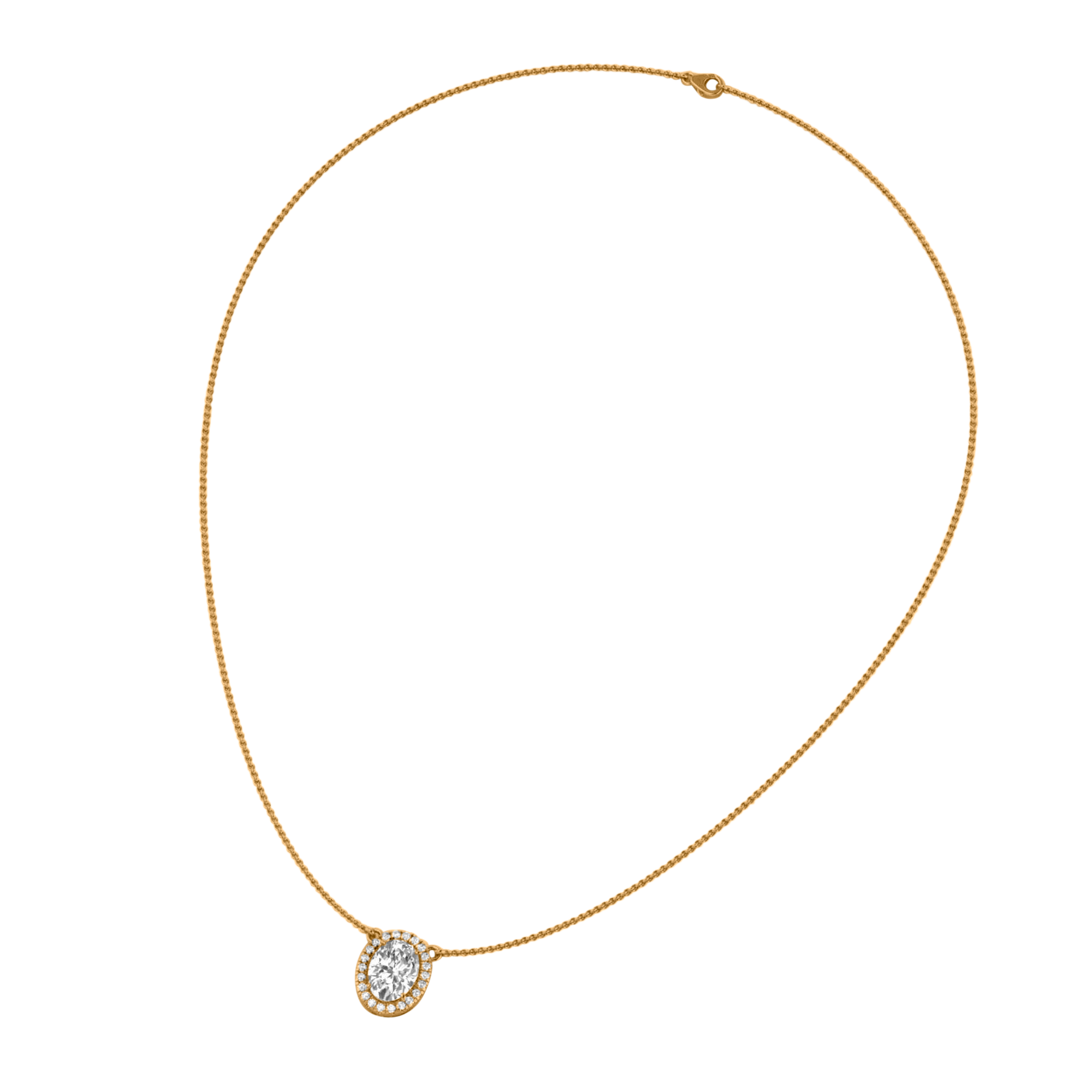 Kette von 3,39 Karat mit ovalem Hauptstein von 3 Karat - 064