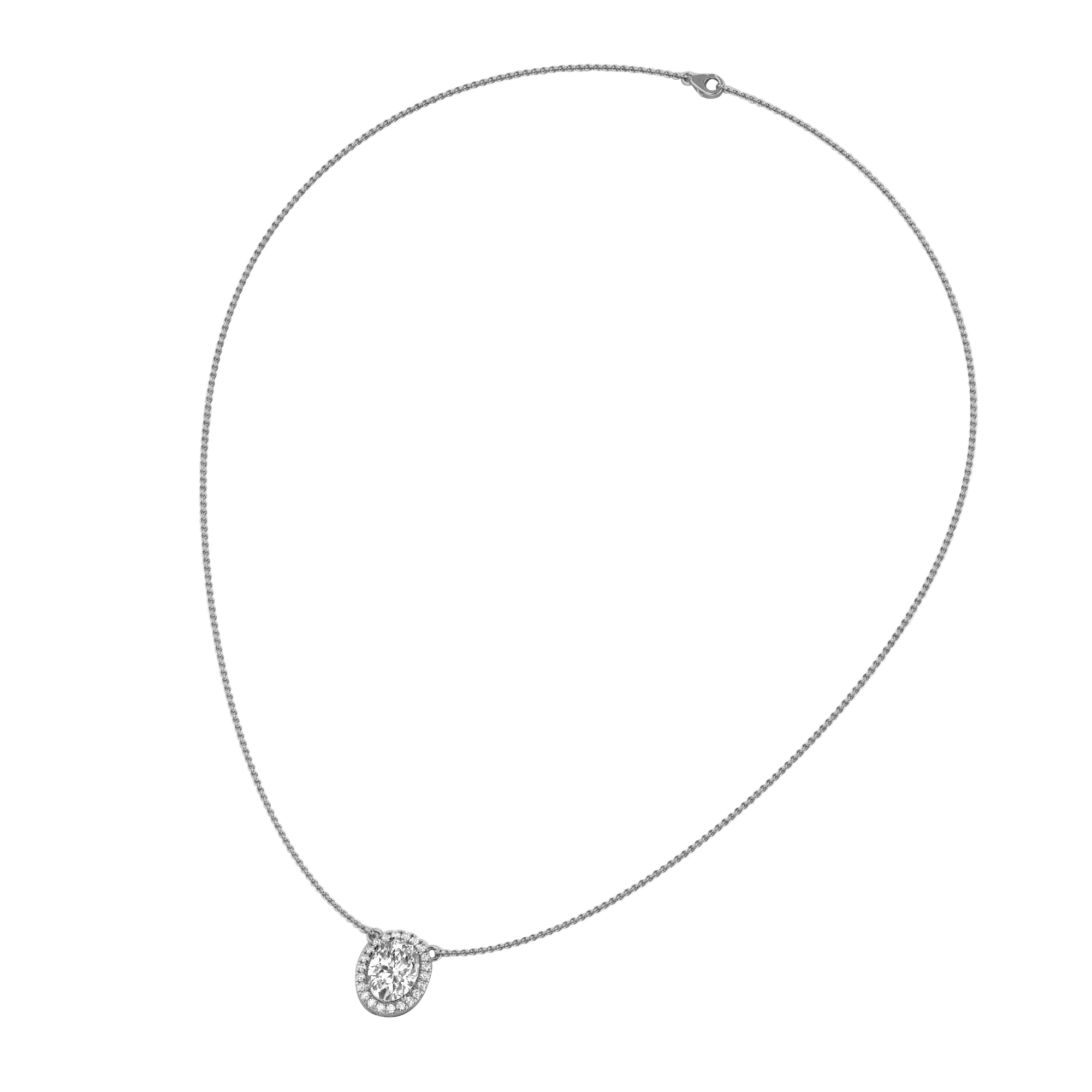 Kette von 3,39 Karat mit ovalem Hauptstein von 3 Karat - 064