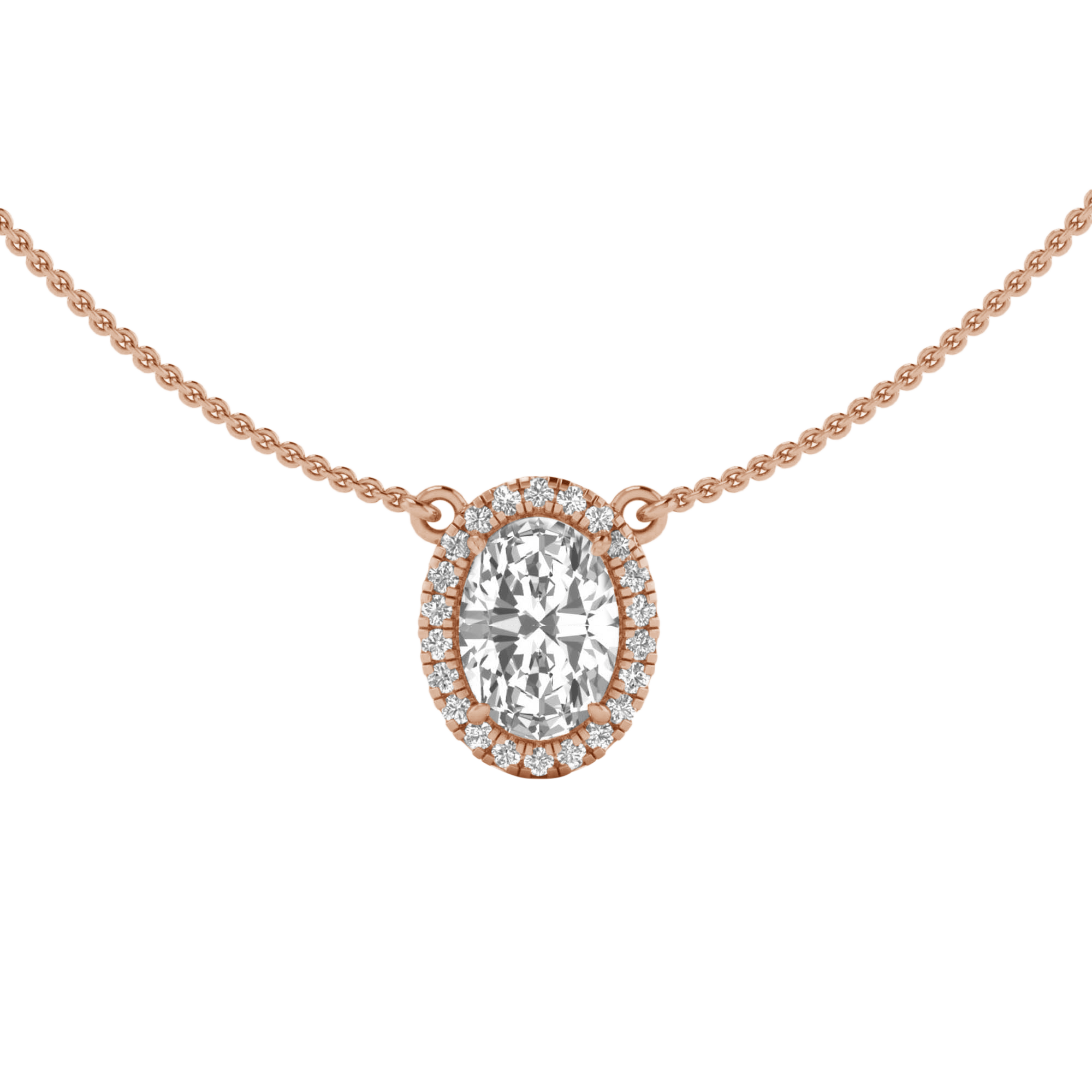 Kette von 3,39 Karat mit ovalem Hauptstein von 3 Karat - 064